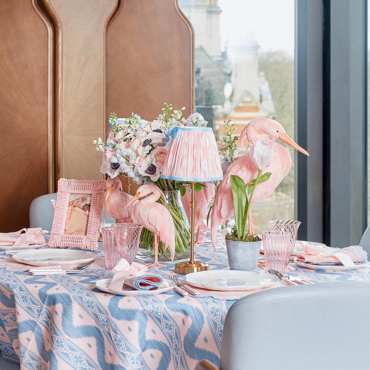 Tovaglia Ikat rosa e blu