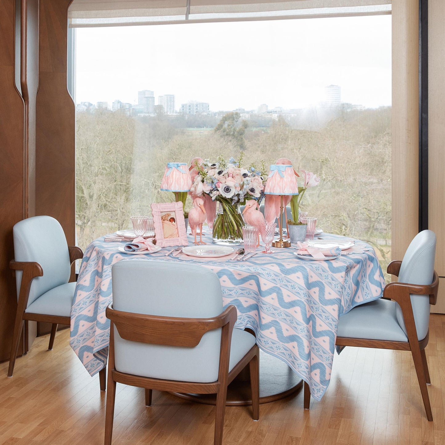 Tovaglia Ikat rosa e blu