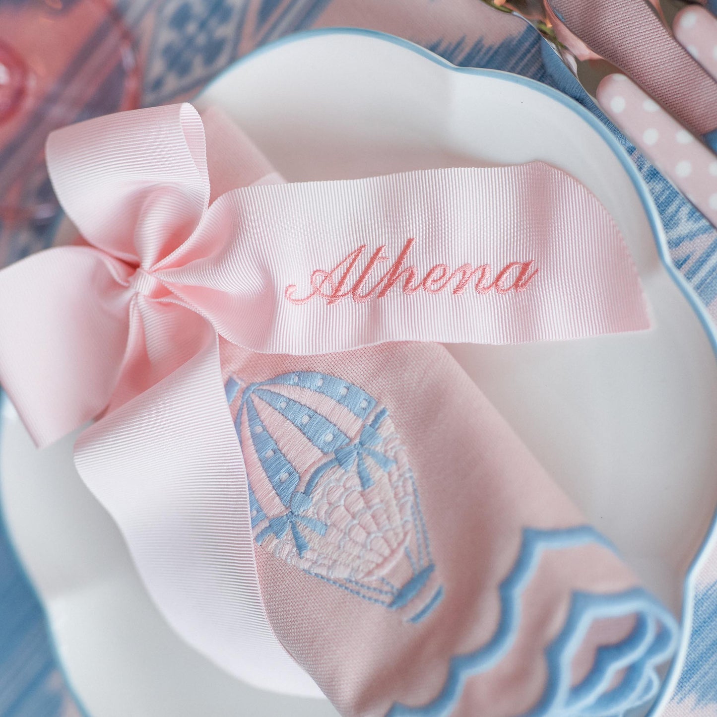 Fiocco personalizzabile in grosgrain rosa