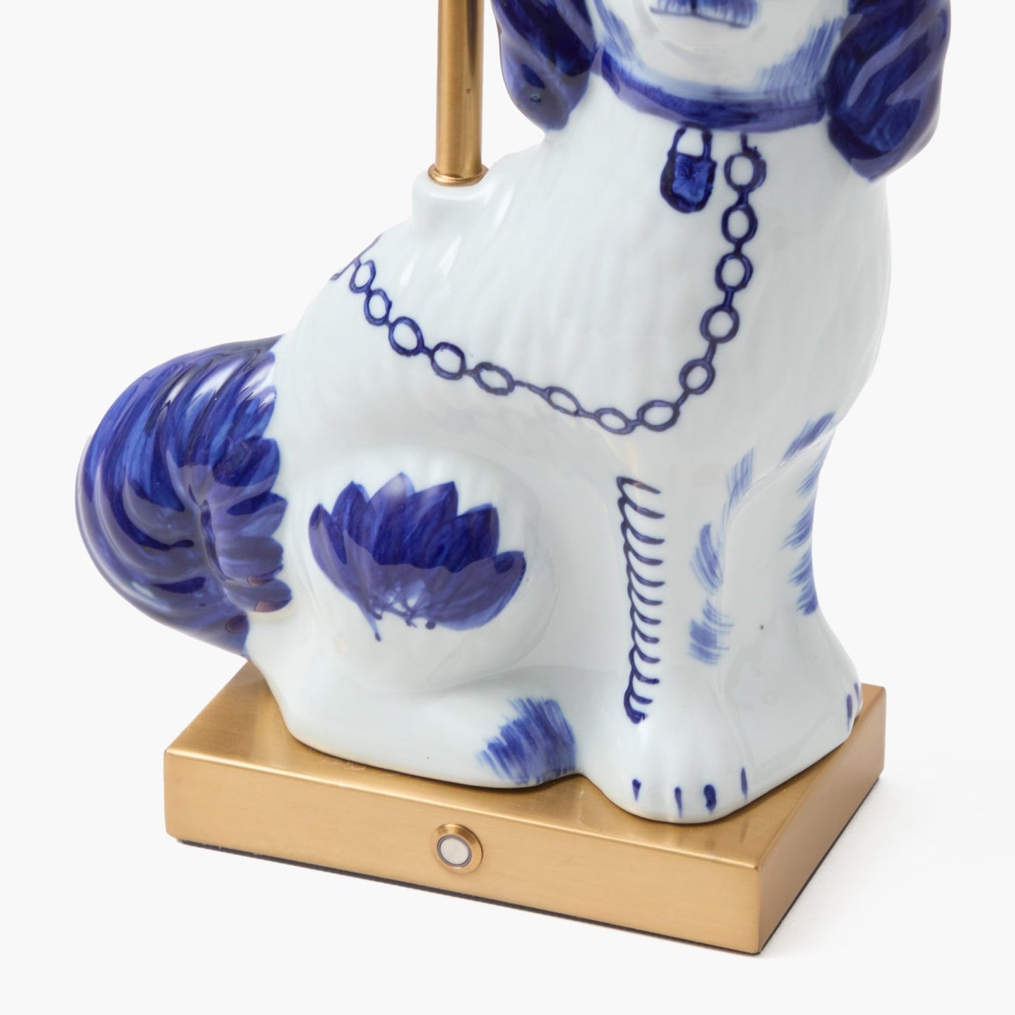 Lampada ricaricabile per cani Staffordshire con paralume in loto color cobalto (coppia)