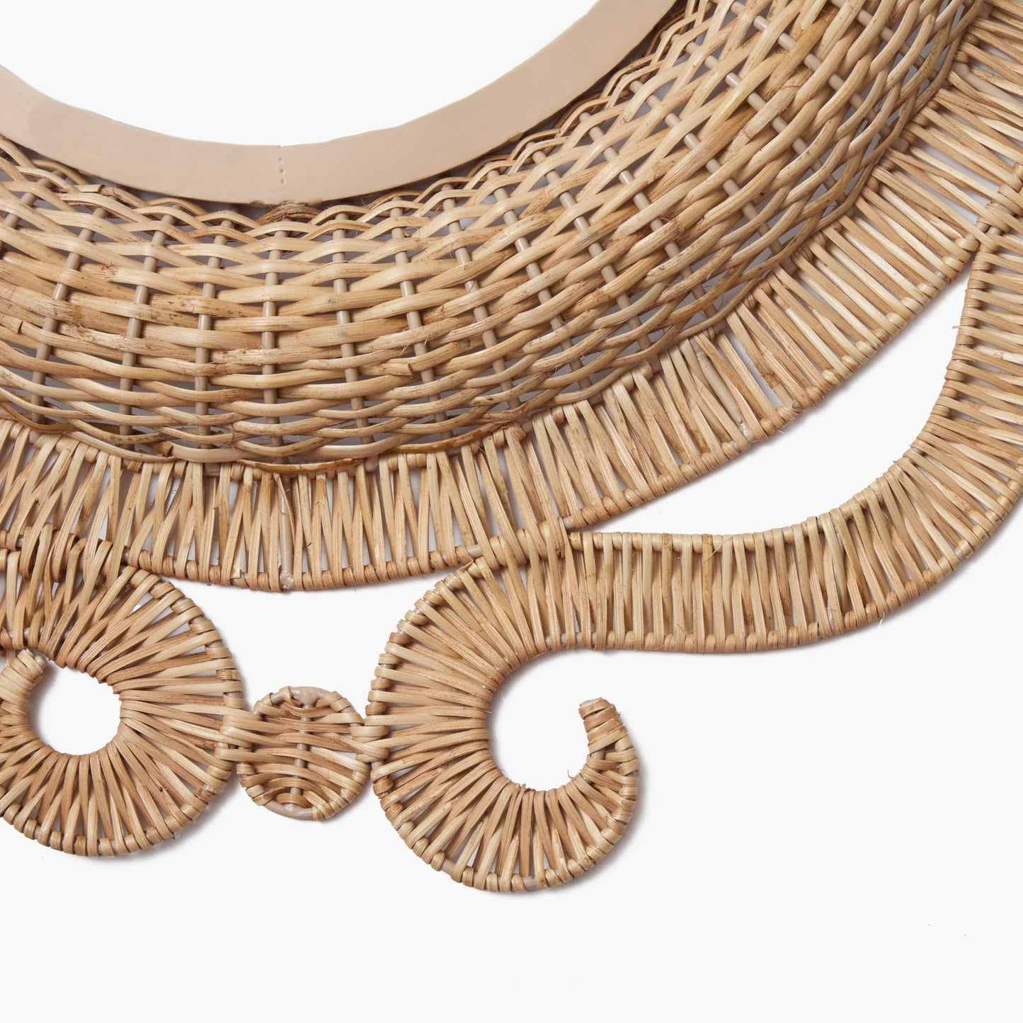 Specchio ovale medio in rattan