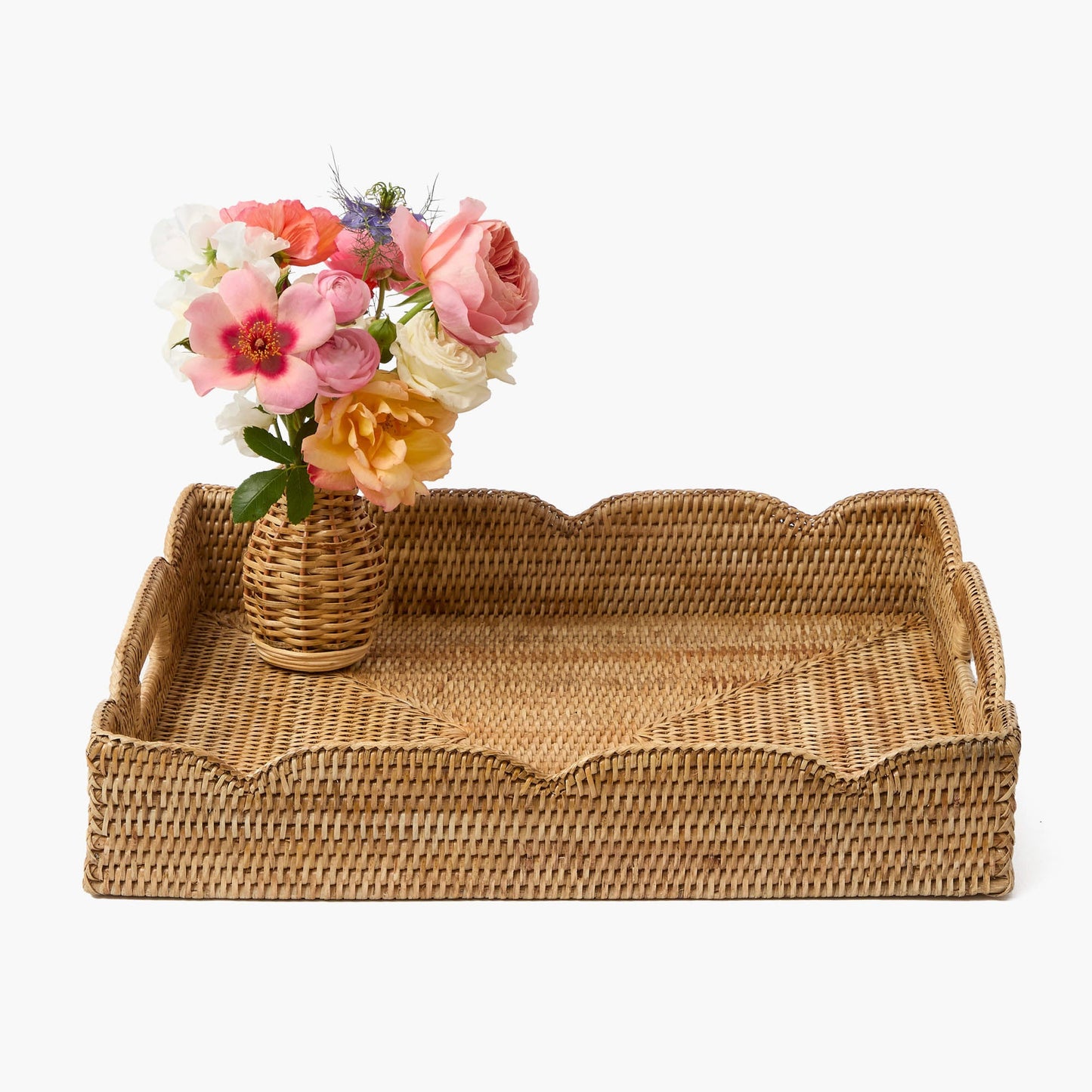 Vassoio grande in rattan naturale