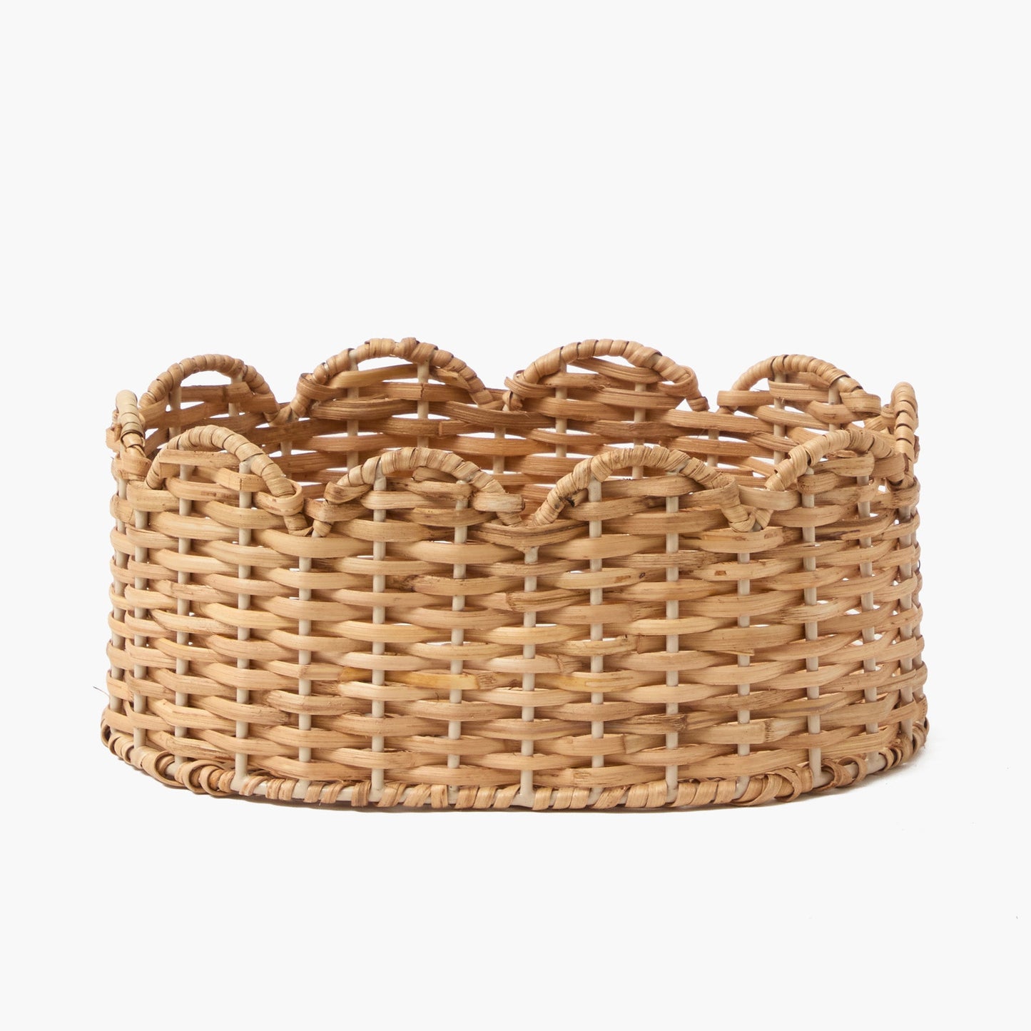 Cestini ovali in rattan smerlato (set da 3)