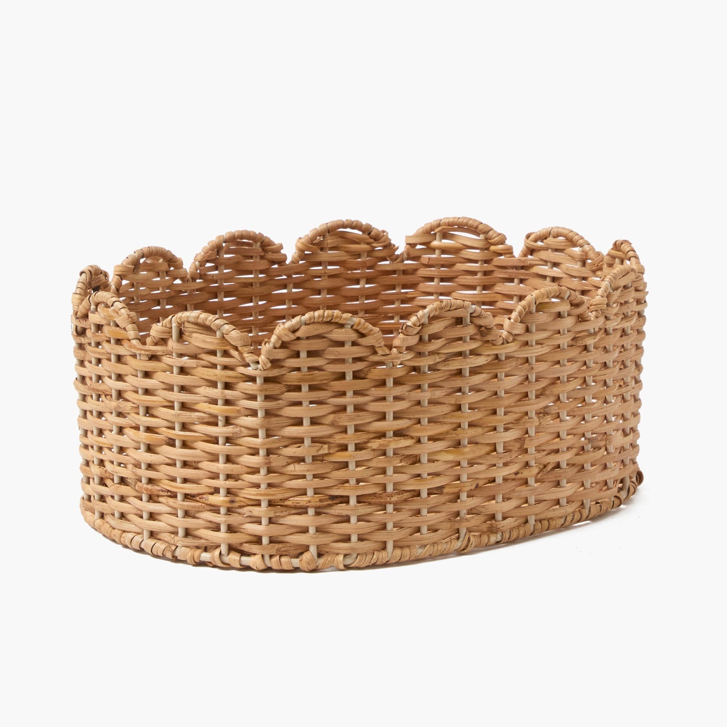 Cestini ovali in rattan smerlato (set da 3)
