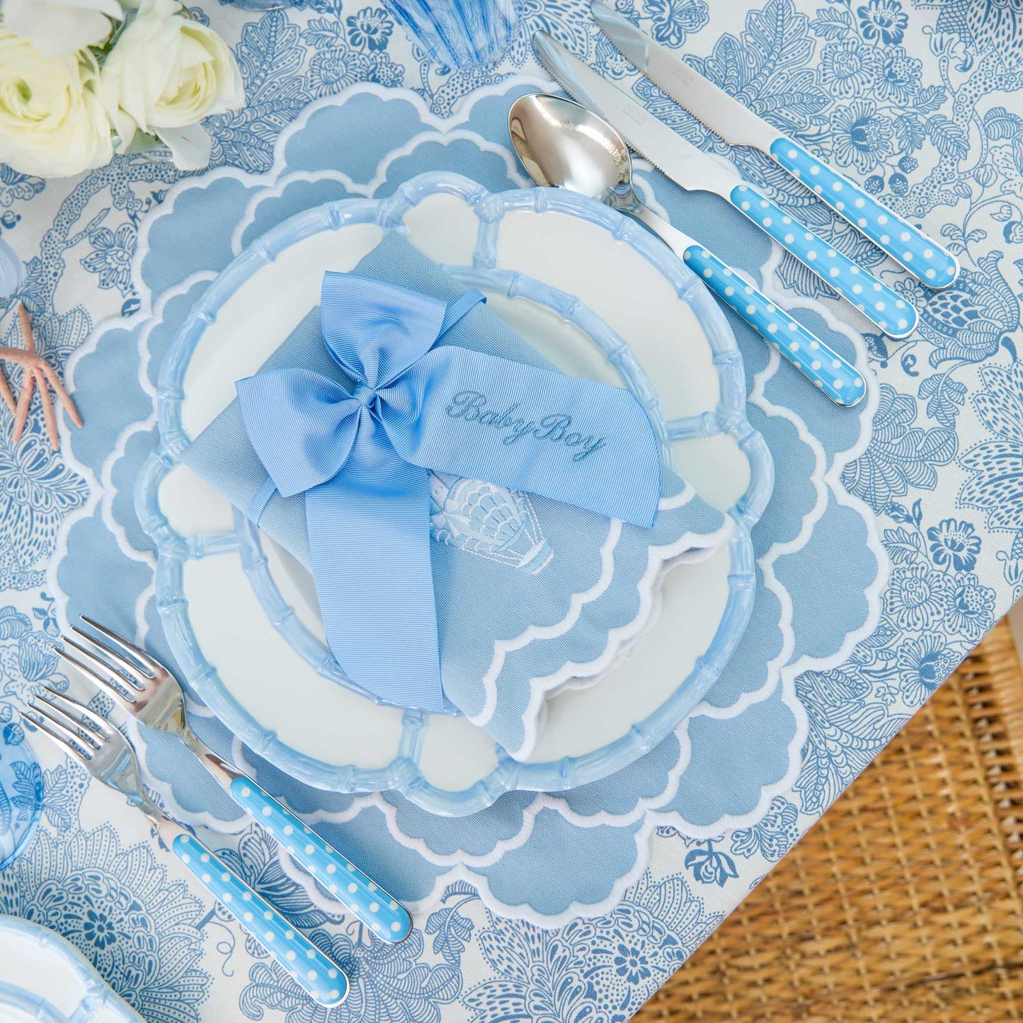 Fiocco personalizzabile in grosgrain blu