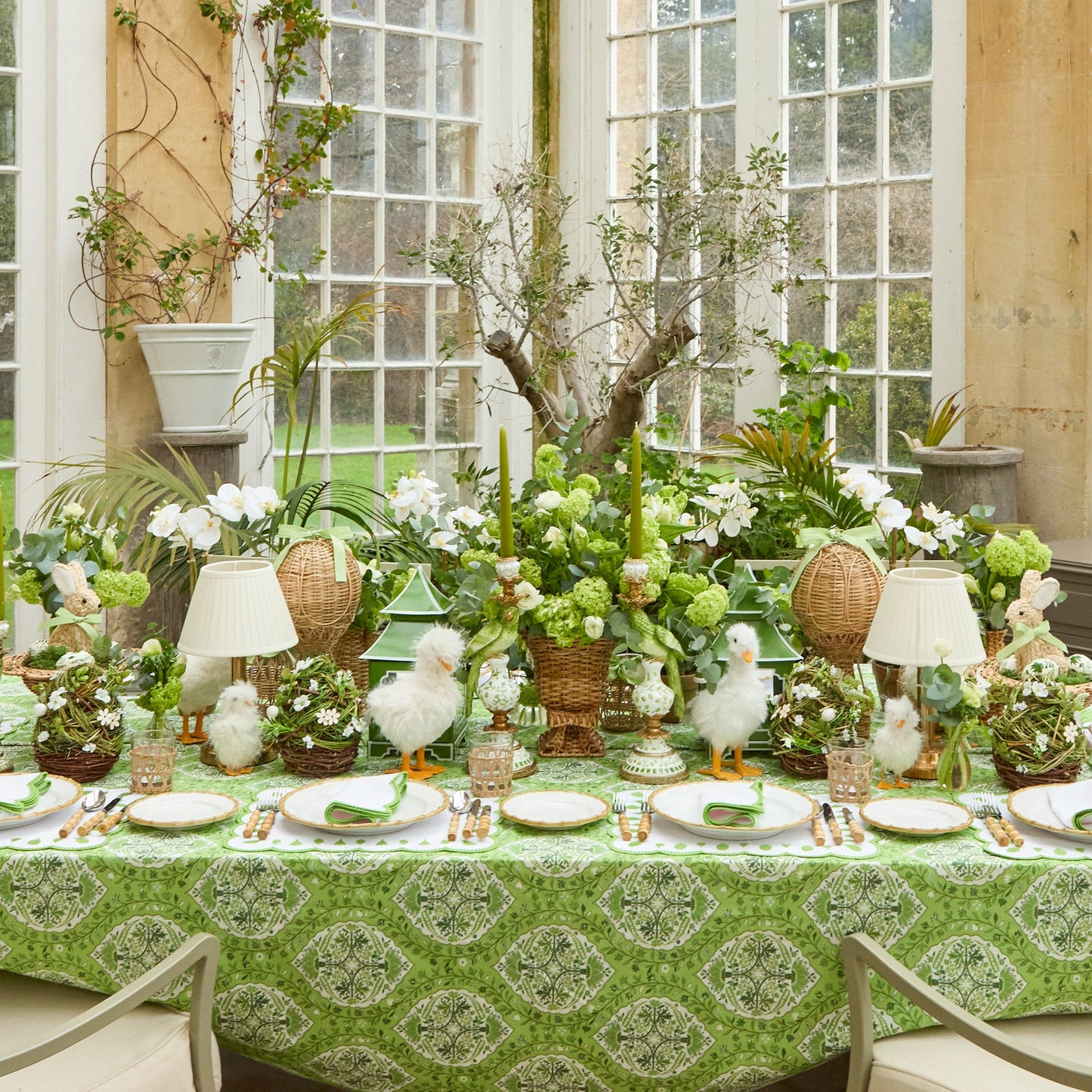 Uovo di Pasqua in vimini floreale (coppia)