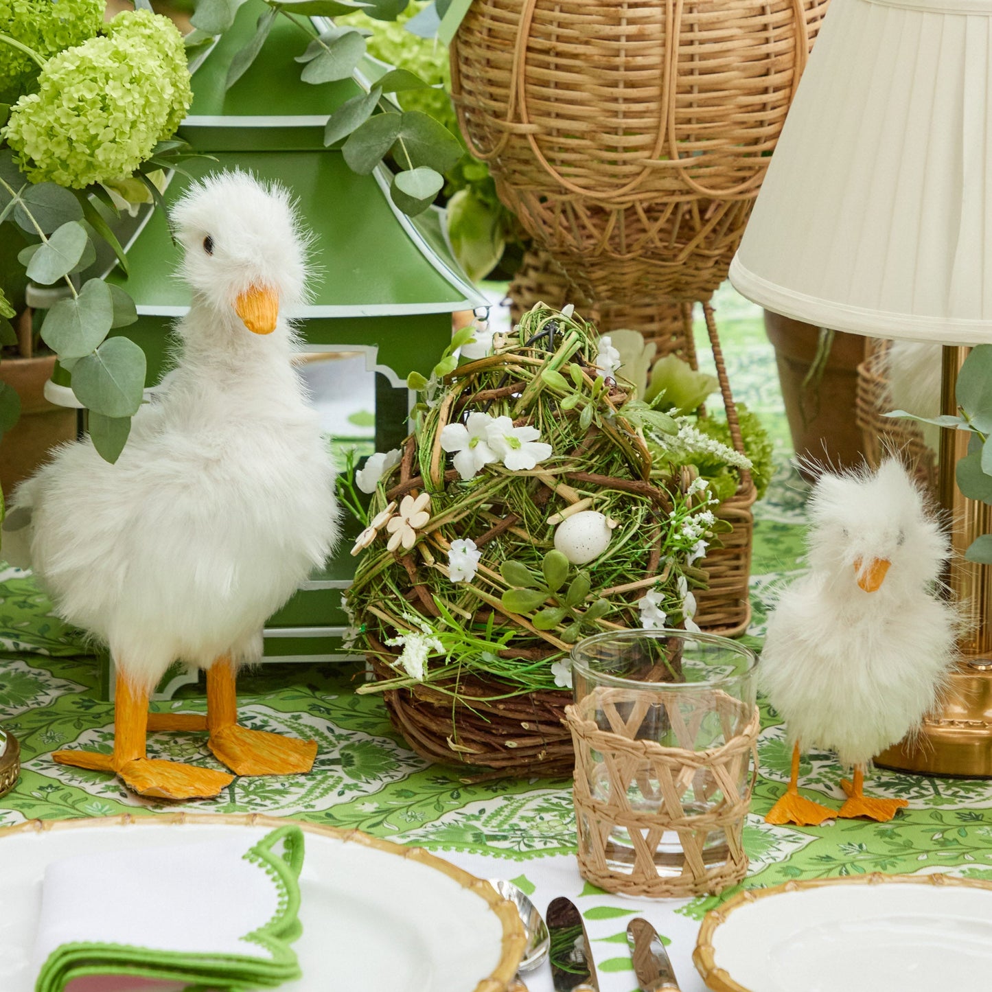Uovo di Pasqua in vimini floreale (coppia)