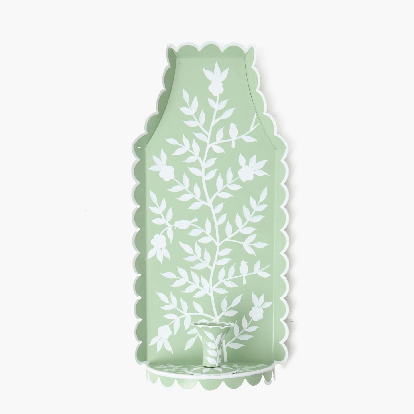 Applique per candela in stile cinese verde Tole