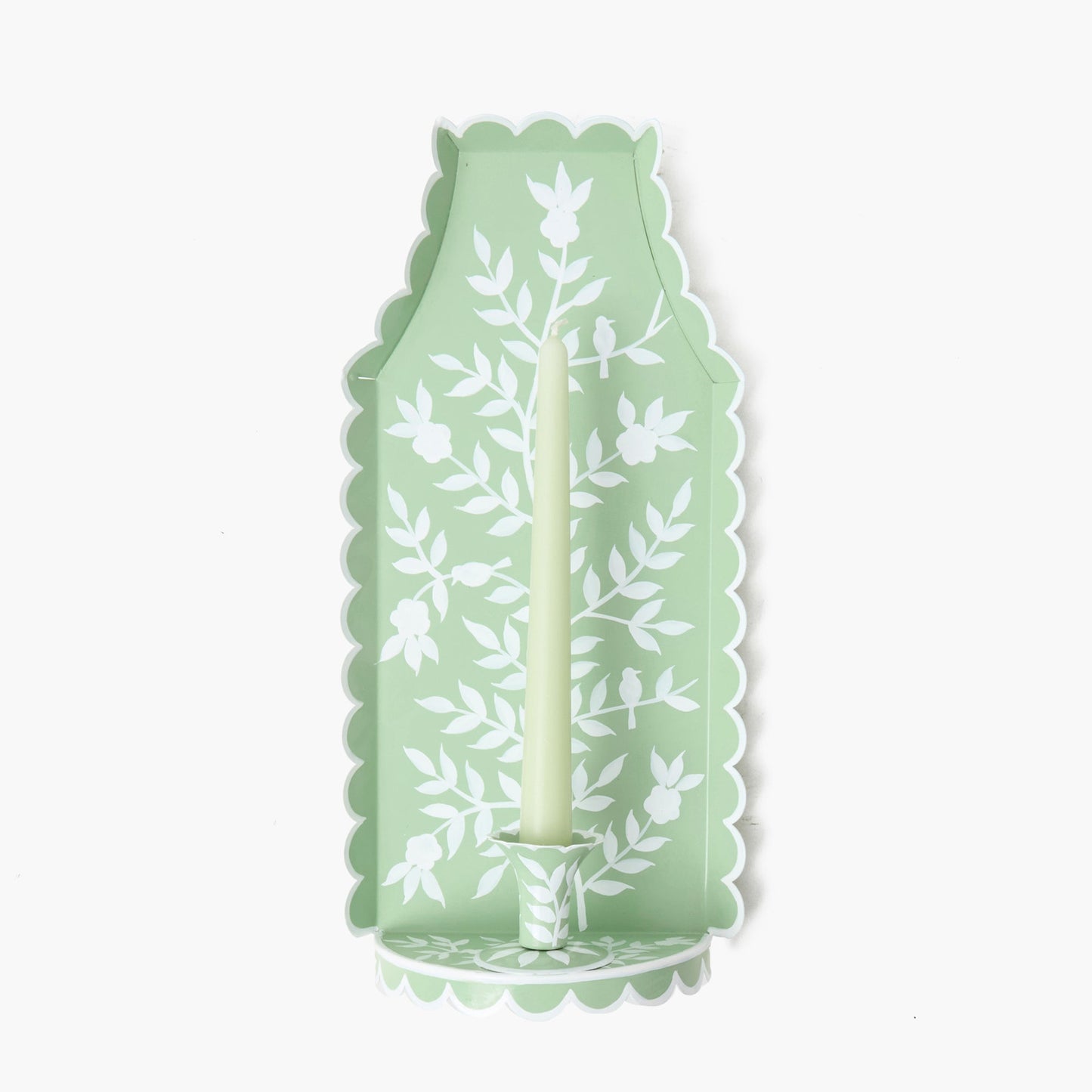 Applique per candela in stile cinese verde Tole