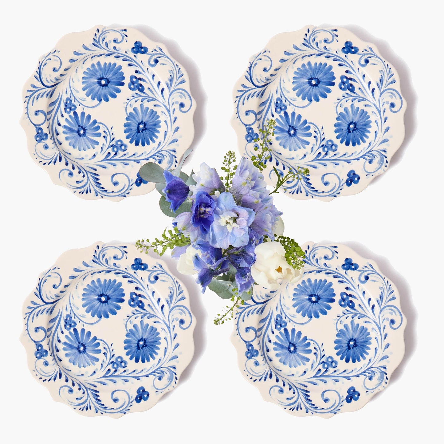 Piattini per antipasti Blue Flowers (set da 4)