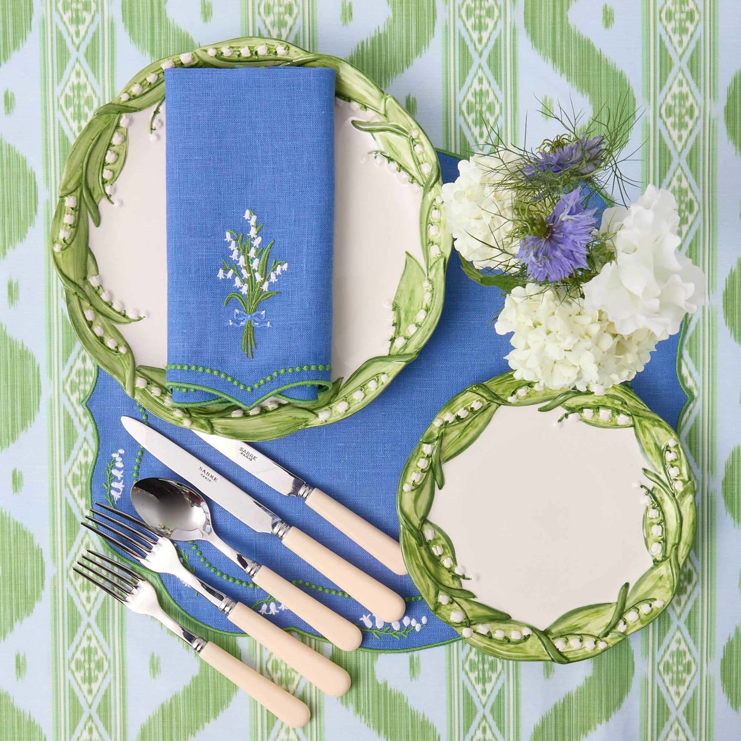 Tovagliette in lino blu Lily of the Valley (set da 4)