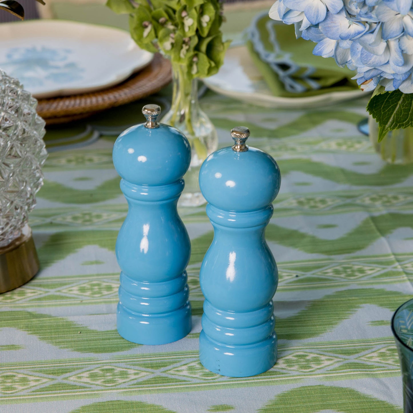 Set sale e pepe laccato blu