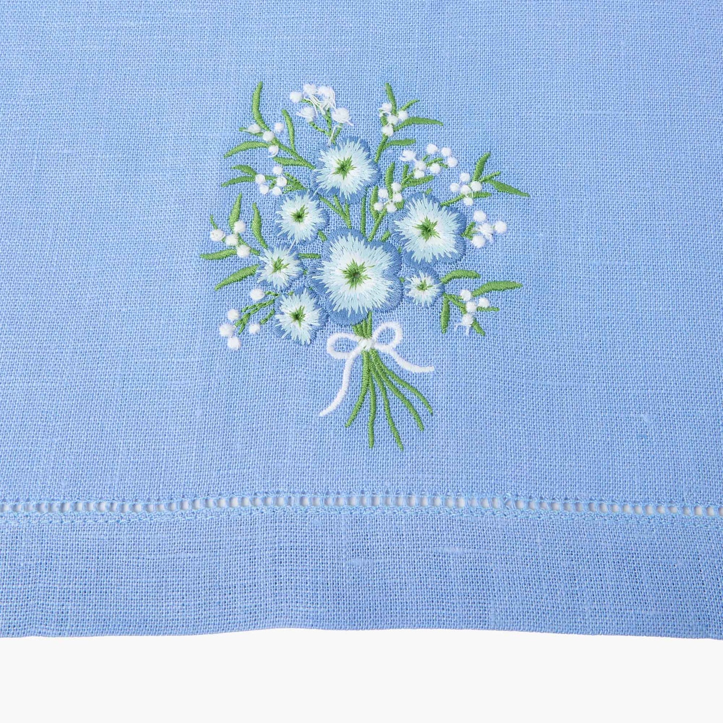 Tovaglioli di lino con motivo floreale pervinca (set da 4)