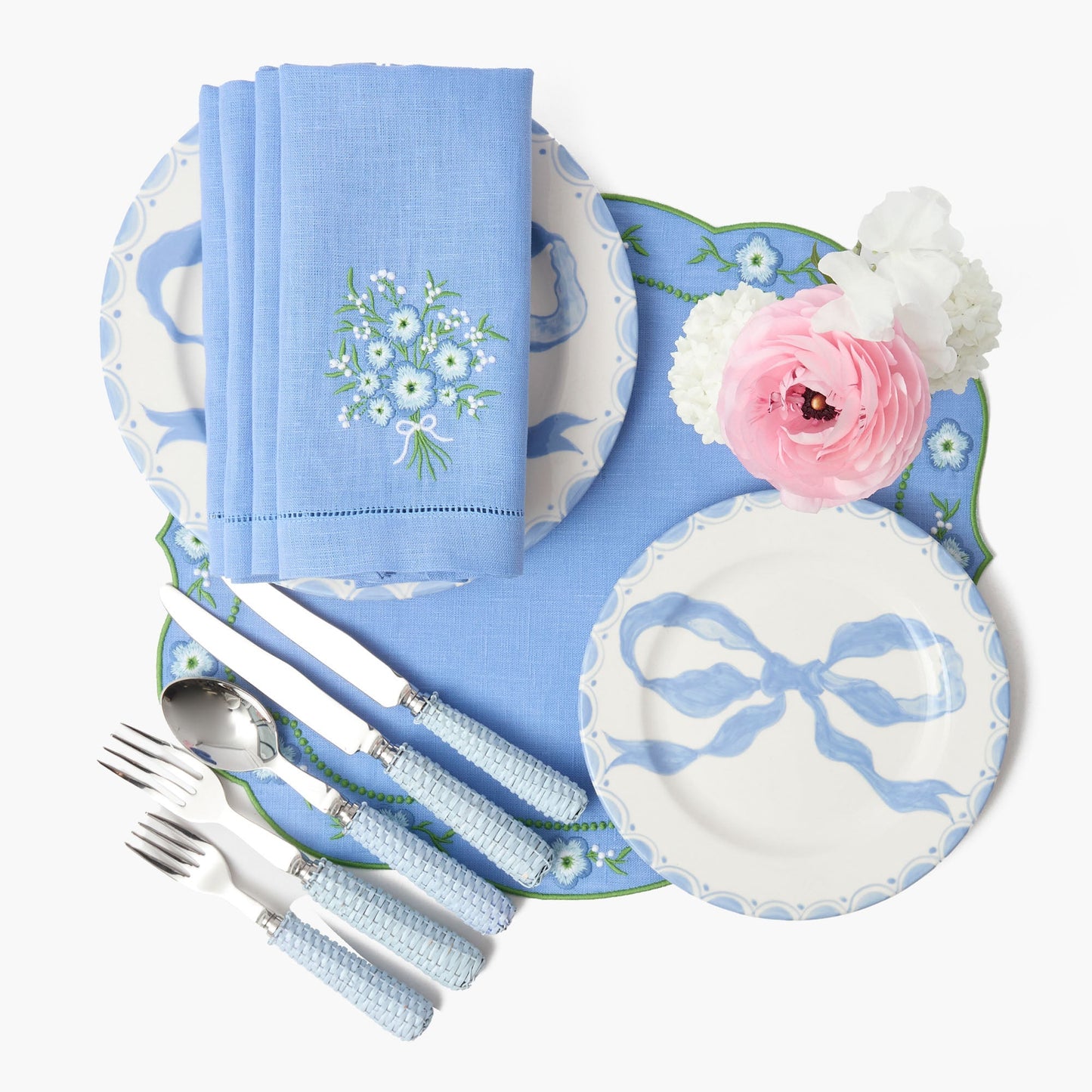 Piatti iniziali Marilyn Blue Bow (set da 4)