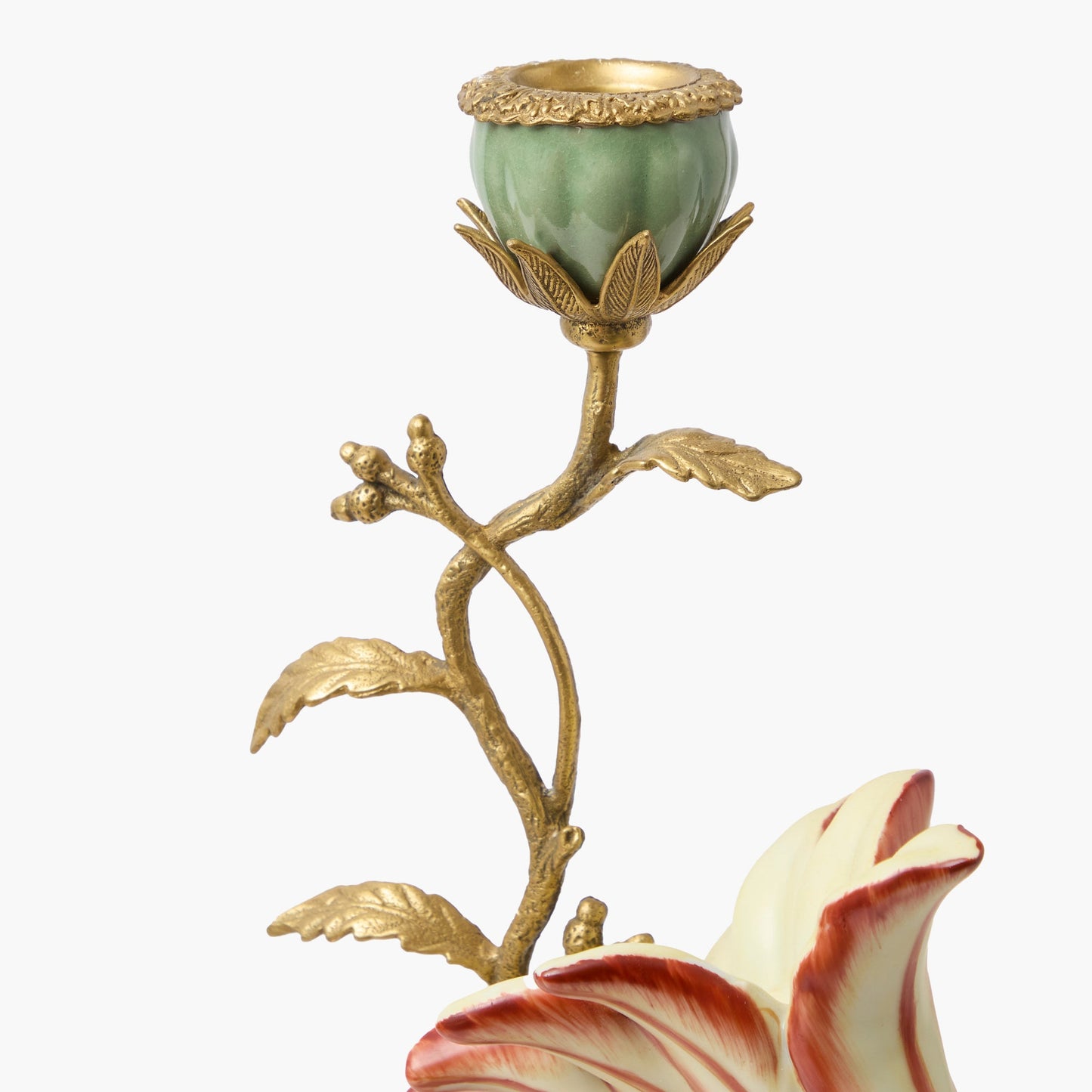 Grande portacandele a forma di cacatua rosa