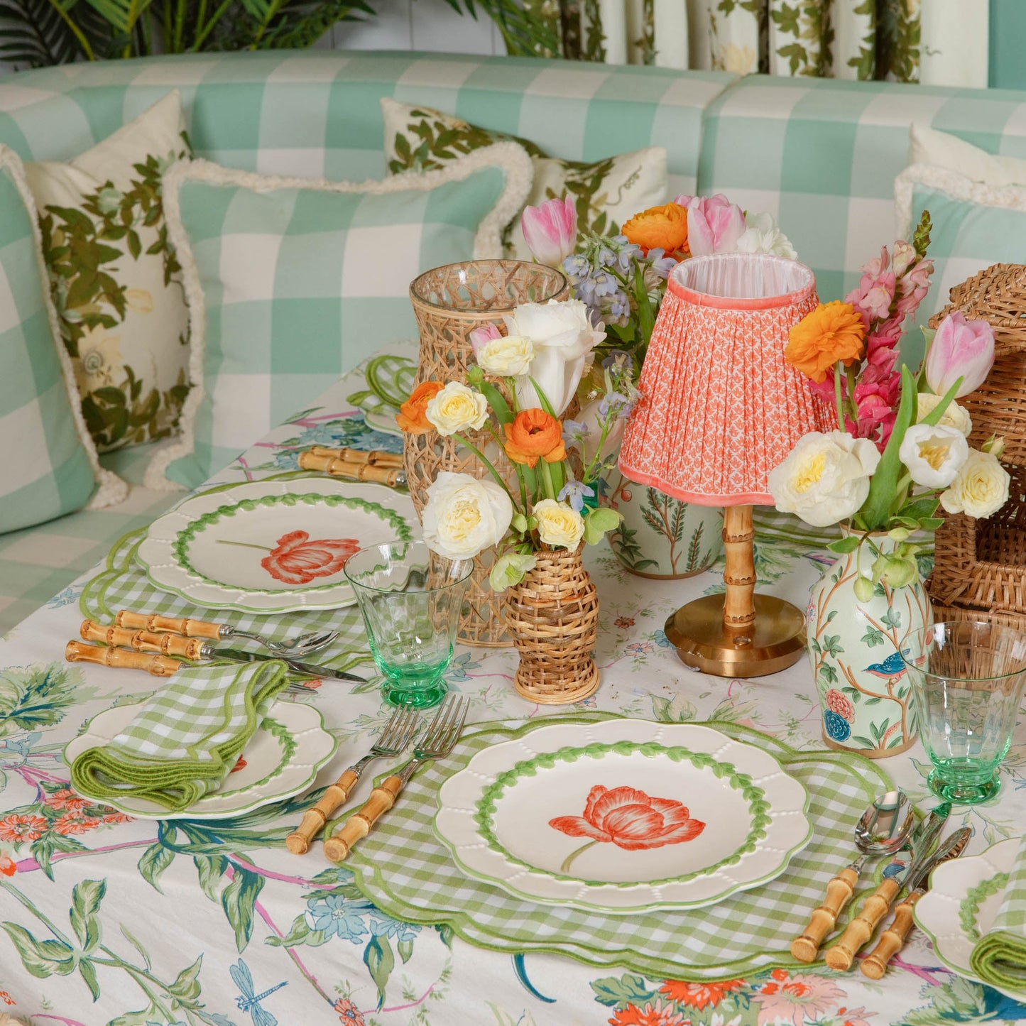 Tovaglioli Eloise Green Gingham (set da 4)