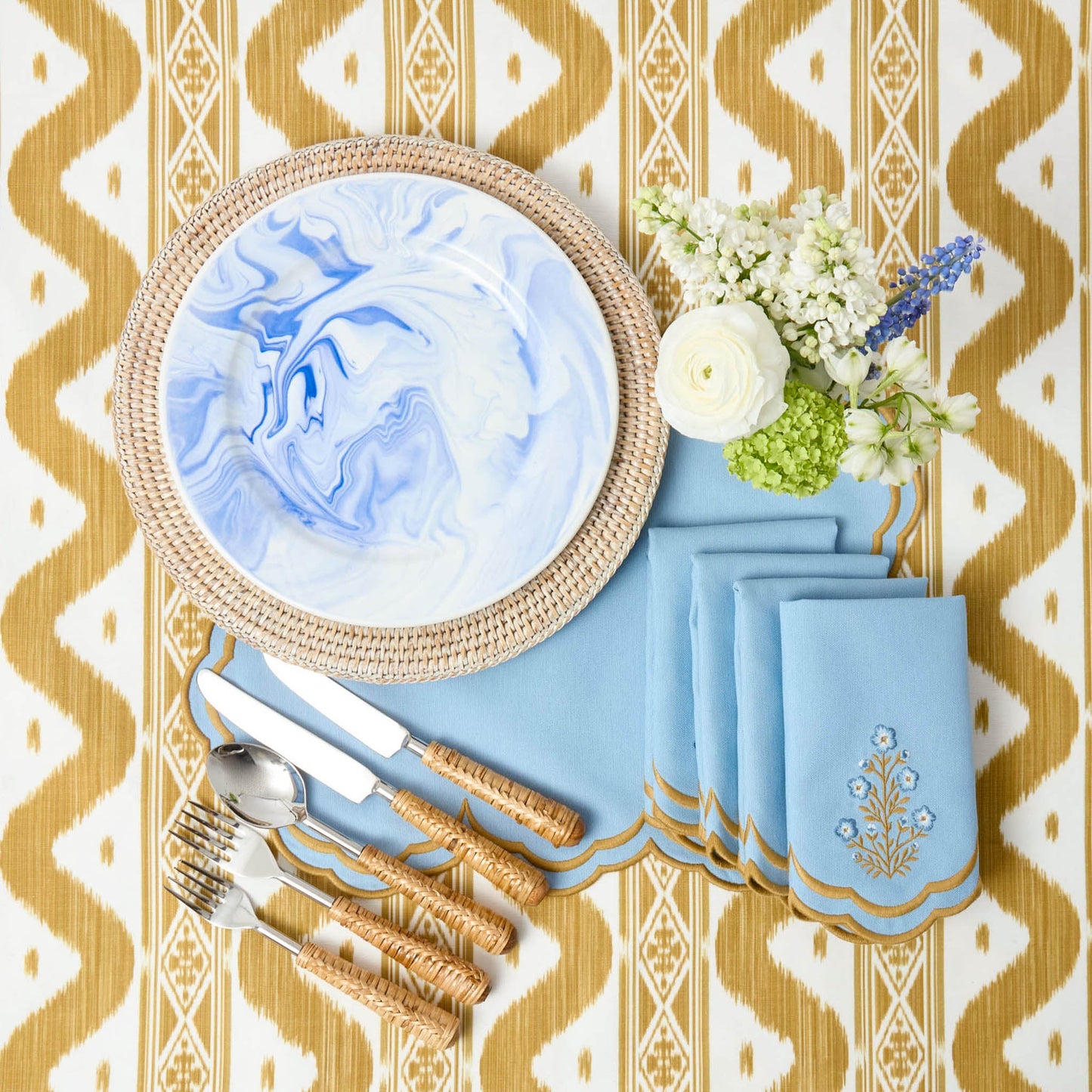 Tovaglioli Serena Blue Carnation (set da 4)