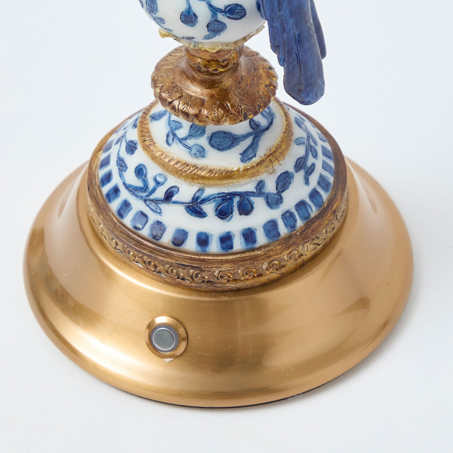 Lampada ricaricabile Blue Parrot con paralume smerlato color caramello (18 cm)