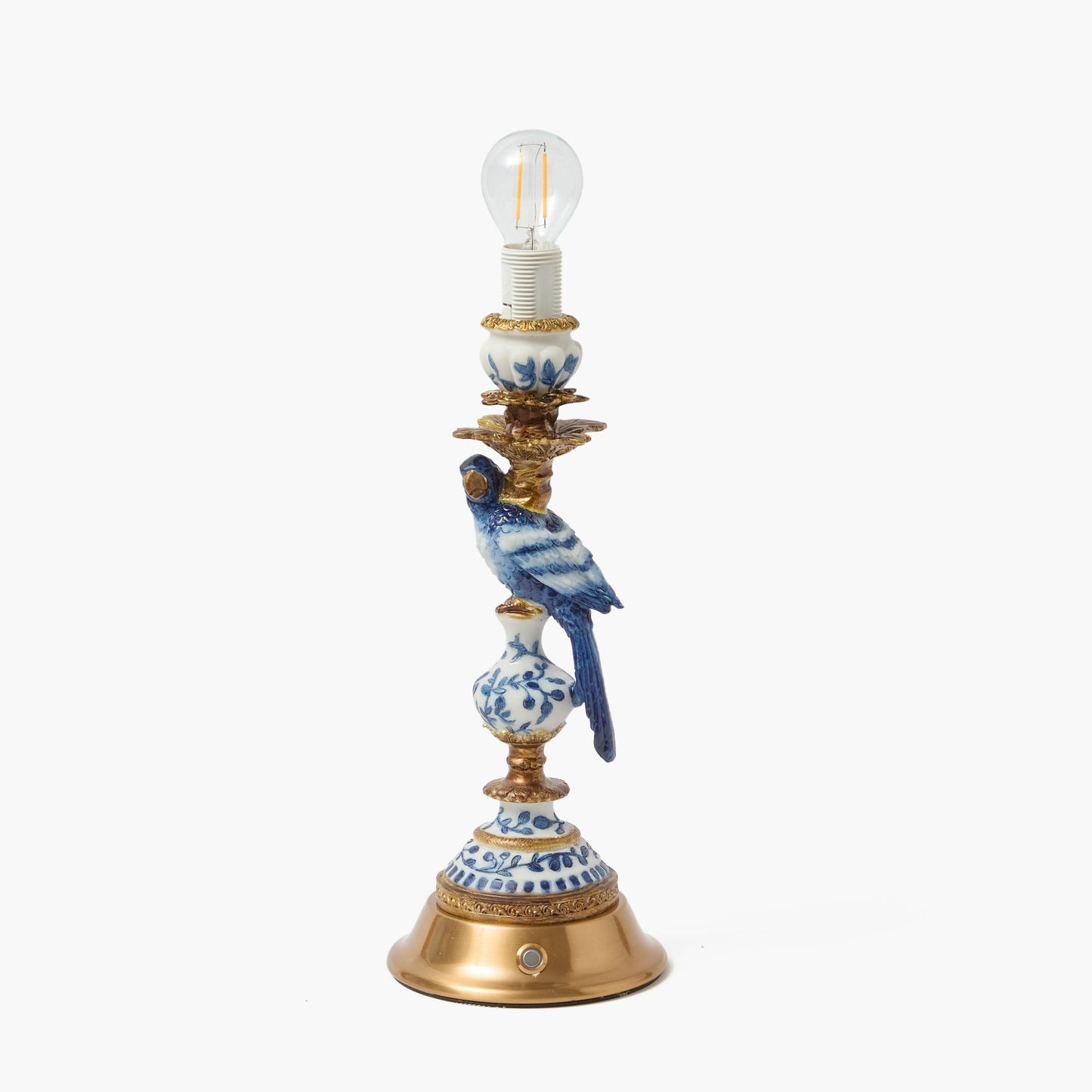 Lampada ricaricabile Blue Parrot con paralume a conchiglia Blue Lotus Deep (18 cm)