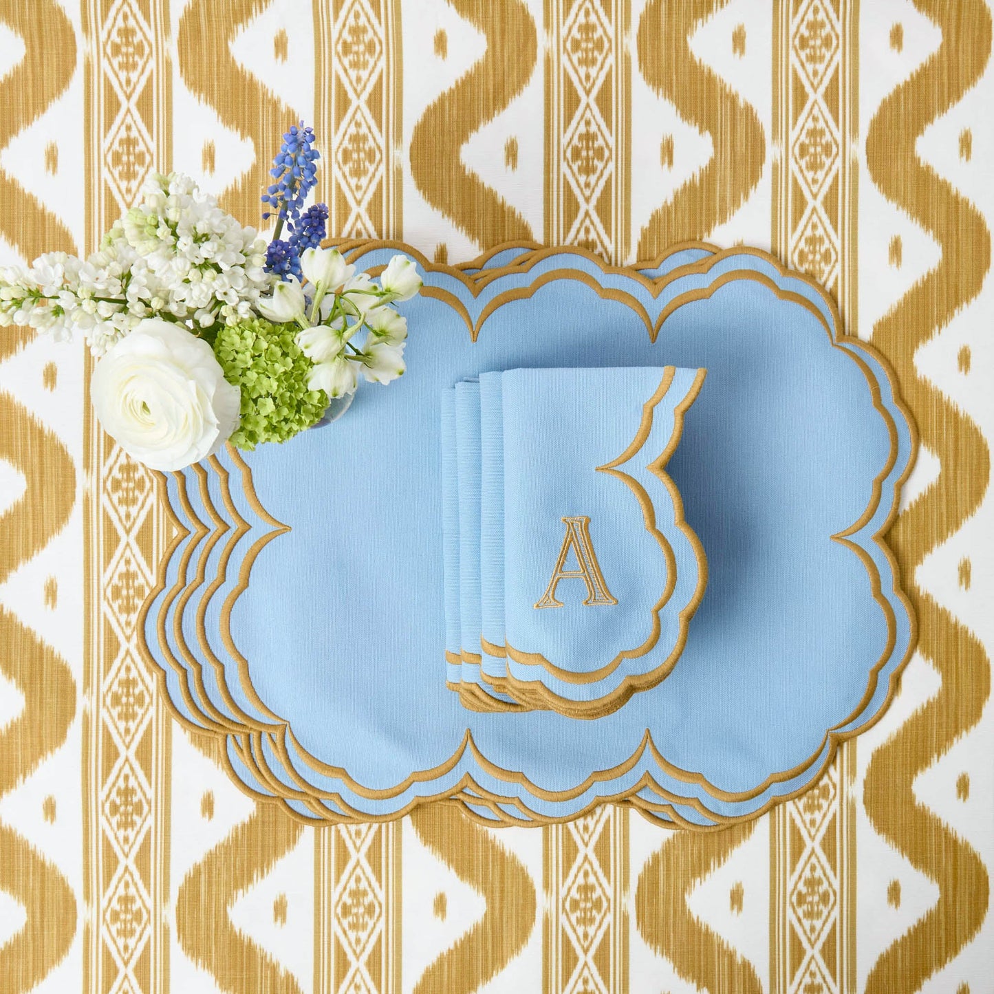 Tovaglioli Serena Blue & Caramel (set da 4)