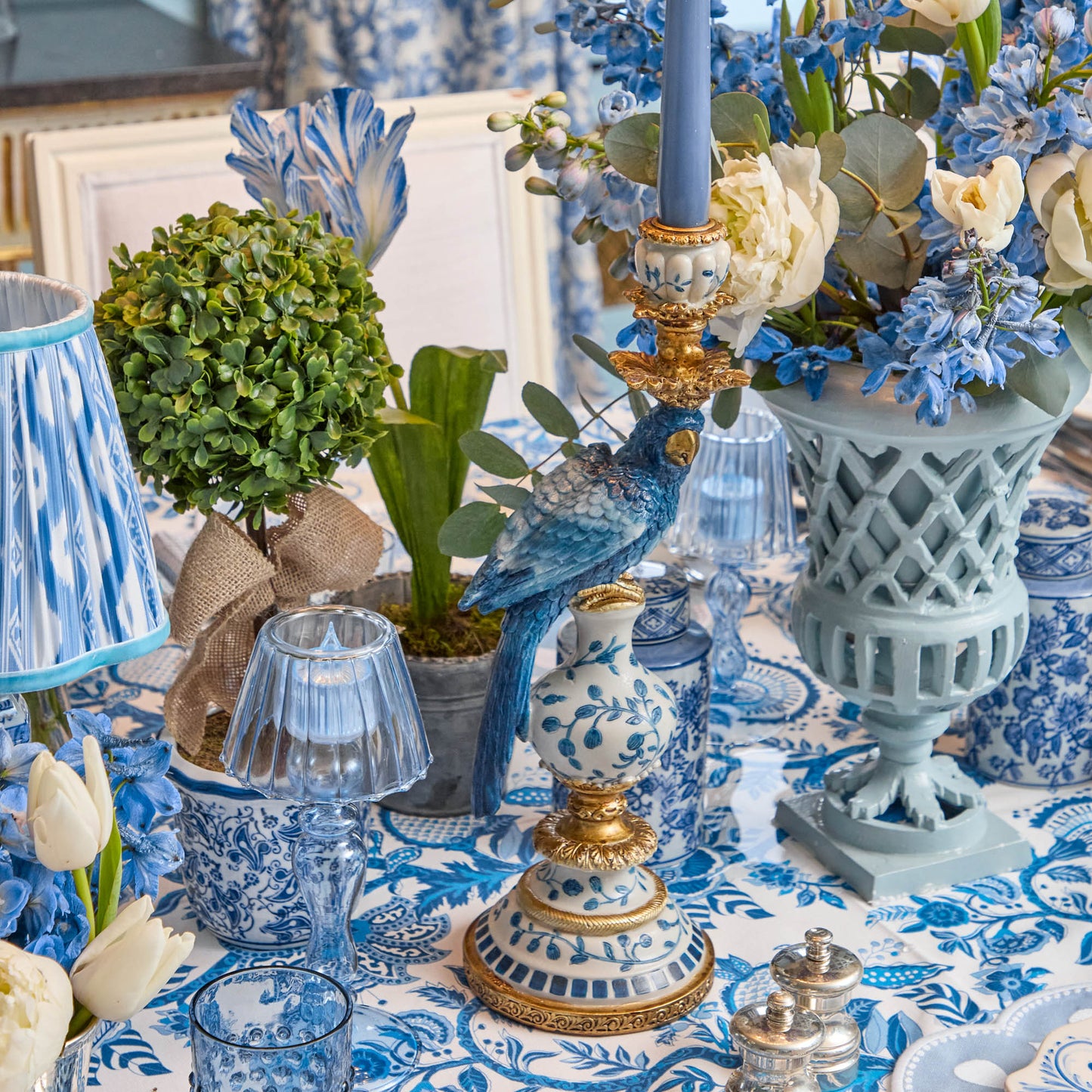 Set di candele Blue Parrot (blu polvere)
