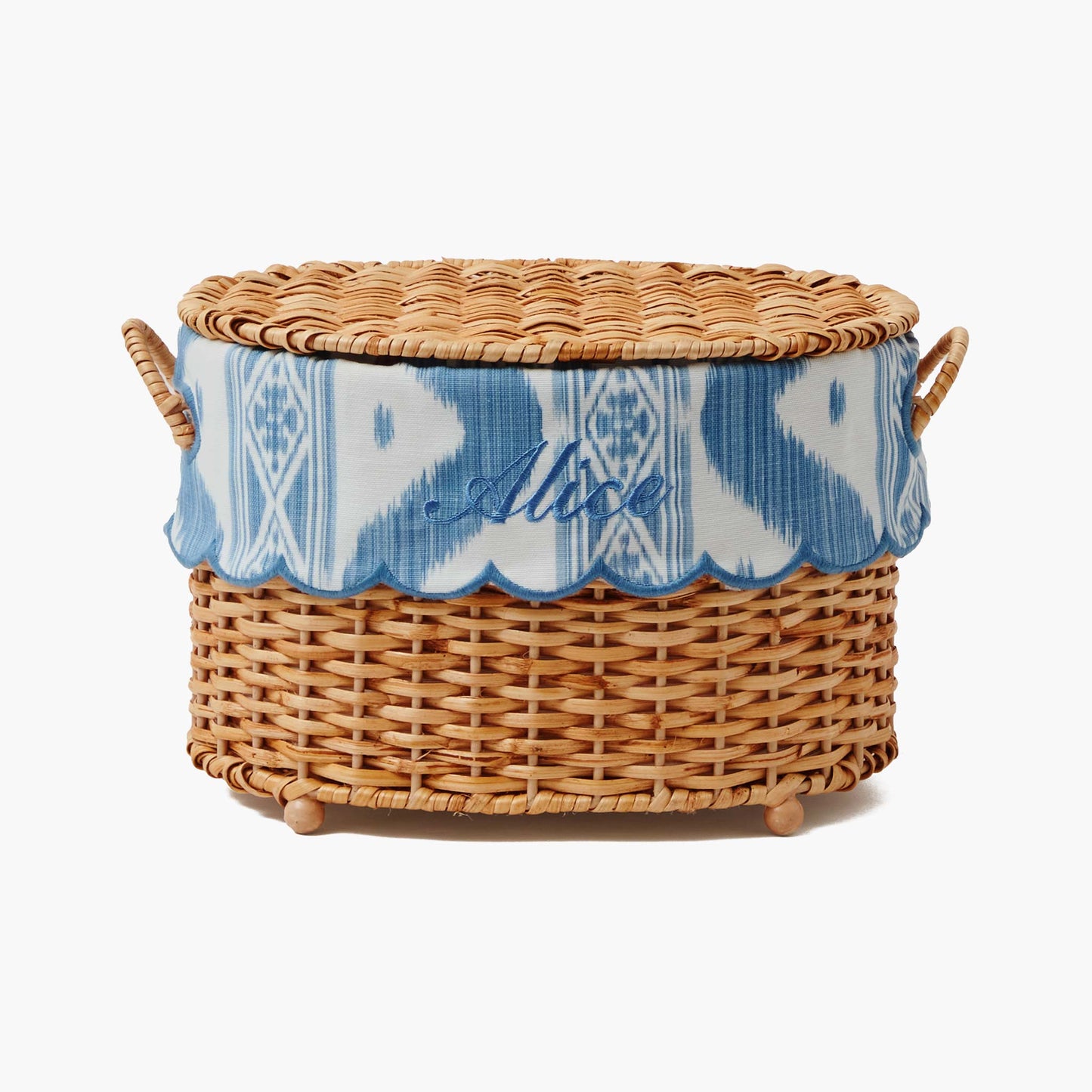 Cesto in rattan Isabella con fodera in ikat (extra piccolo)