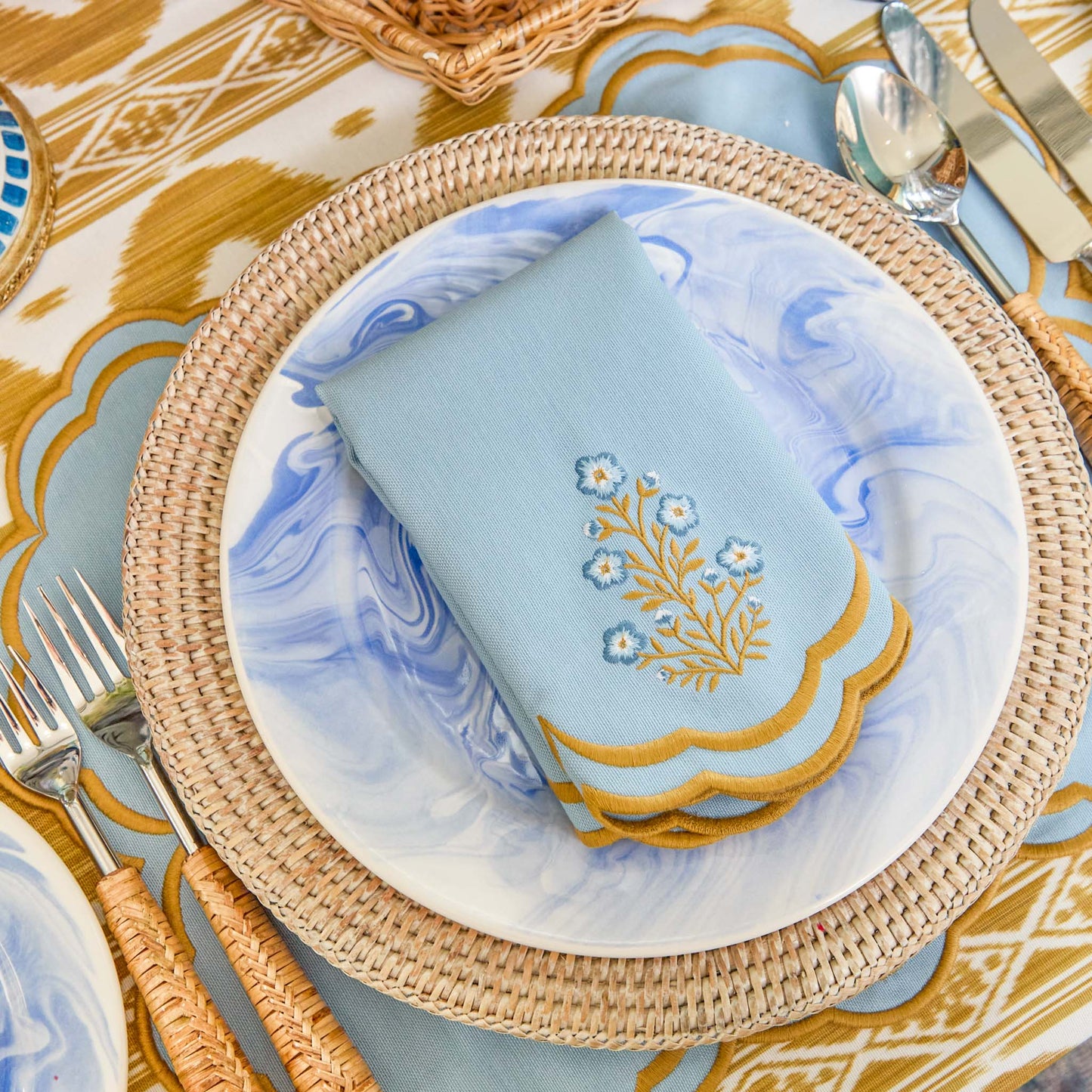 Tovaglioli Serena Blue Carnation (set da 4)