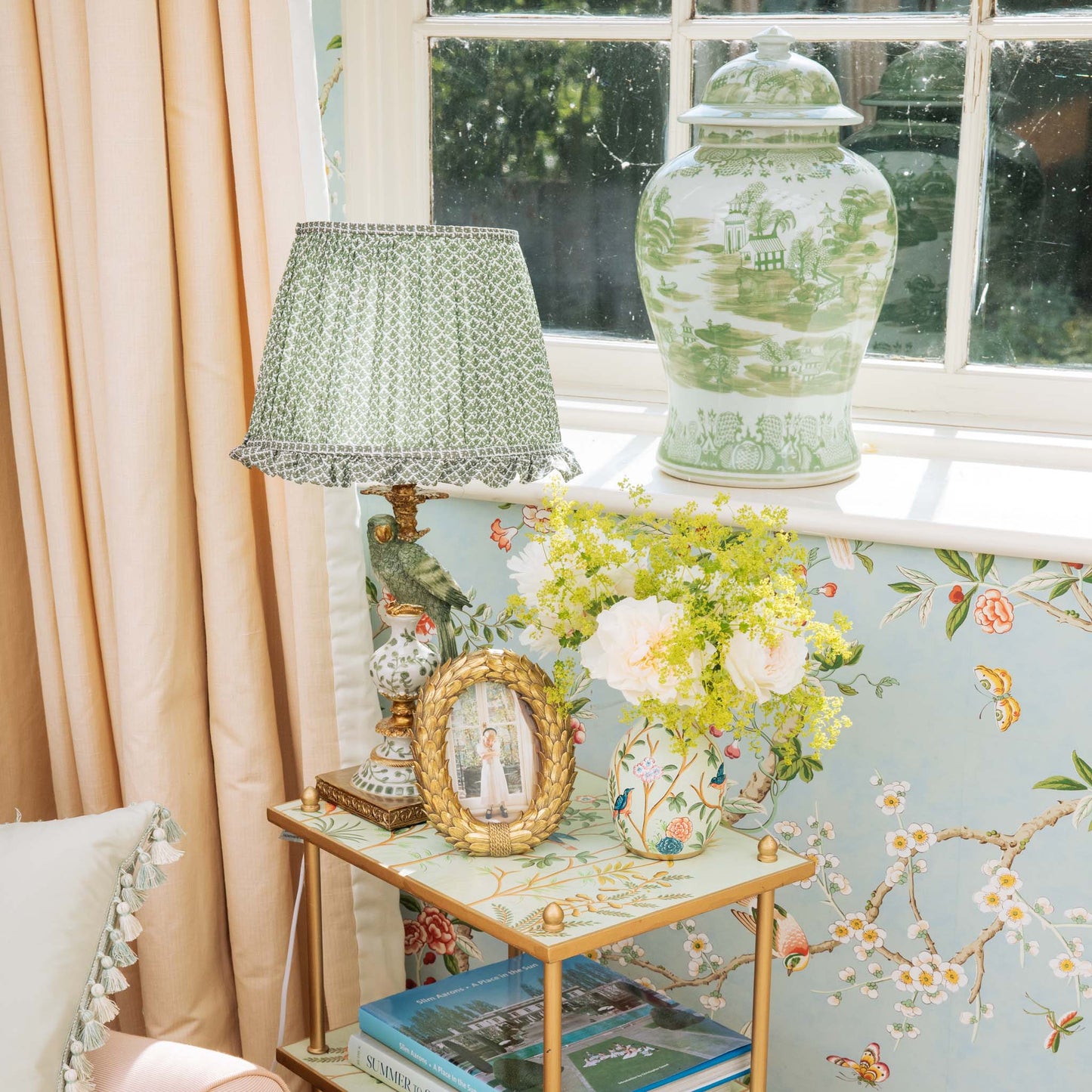 Tavolino laterale Chinoiserie Tole