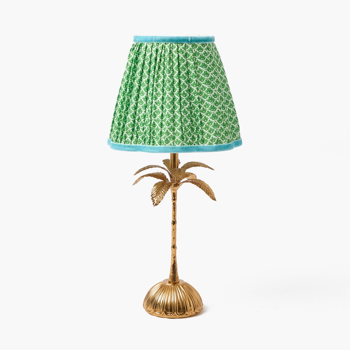 Lampada ricaricabile a forma di palma con paralume in loto verde e blu (18 cm)