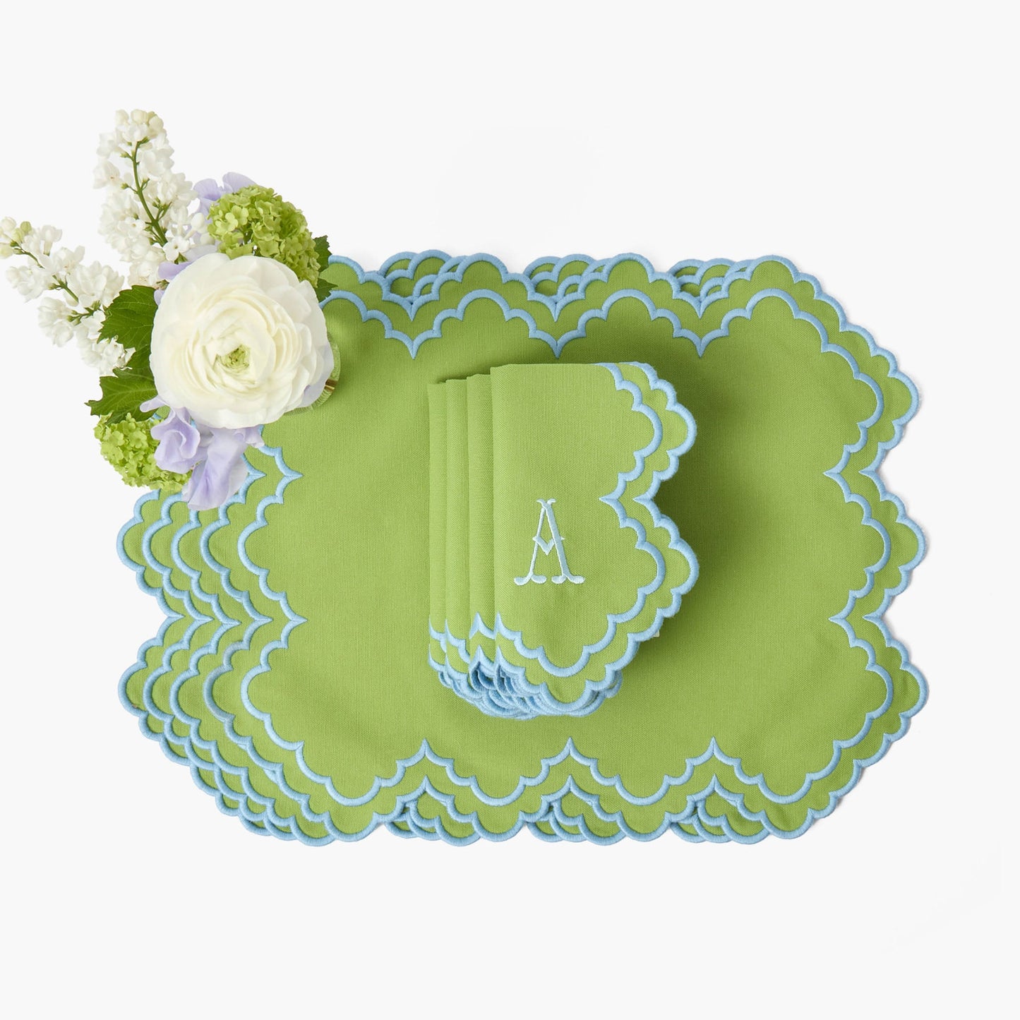 Tovagliette e tovaglioli Scarlett Green & Blue (set da 4)
