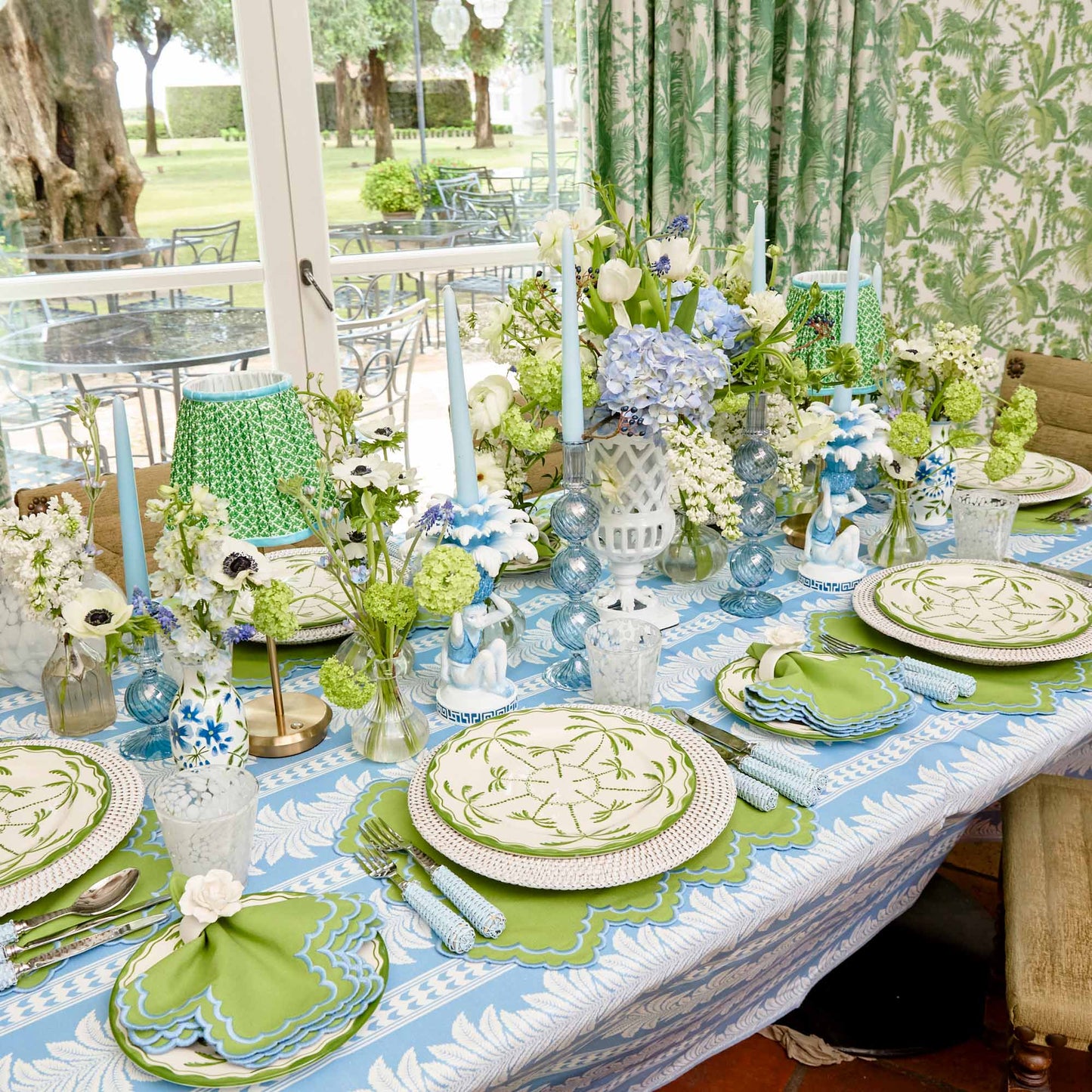 Tovagliette e tovaglioli Scarlett Green & Blue (set da 4)