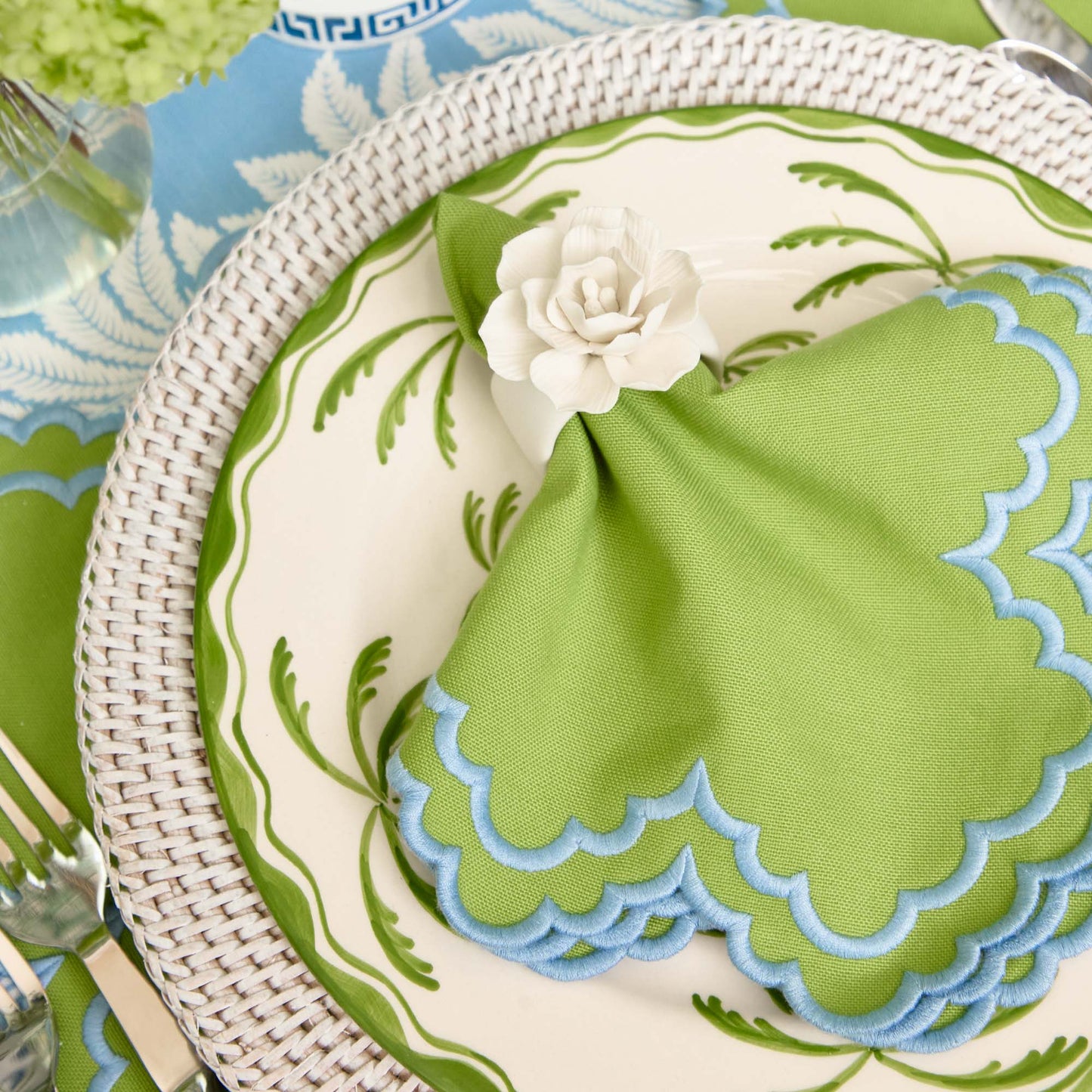 Tovagliette e tovaglioli Scarlett Green & Blue (set da 4)