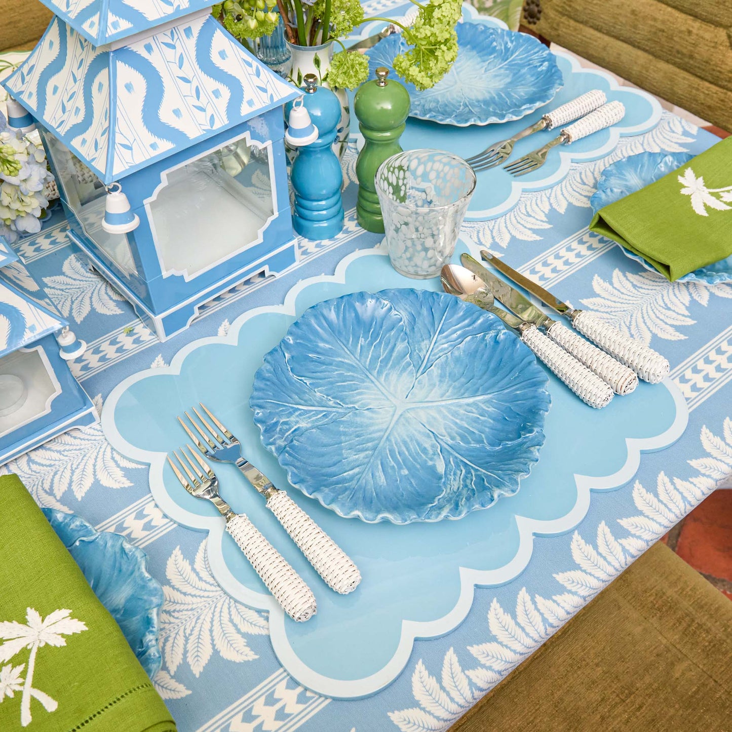 Tovagliette all'americana laccate blu smerlate (set da 4)