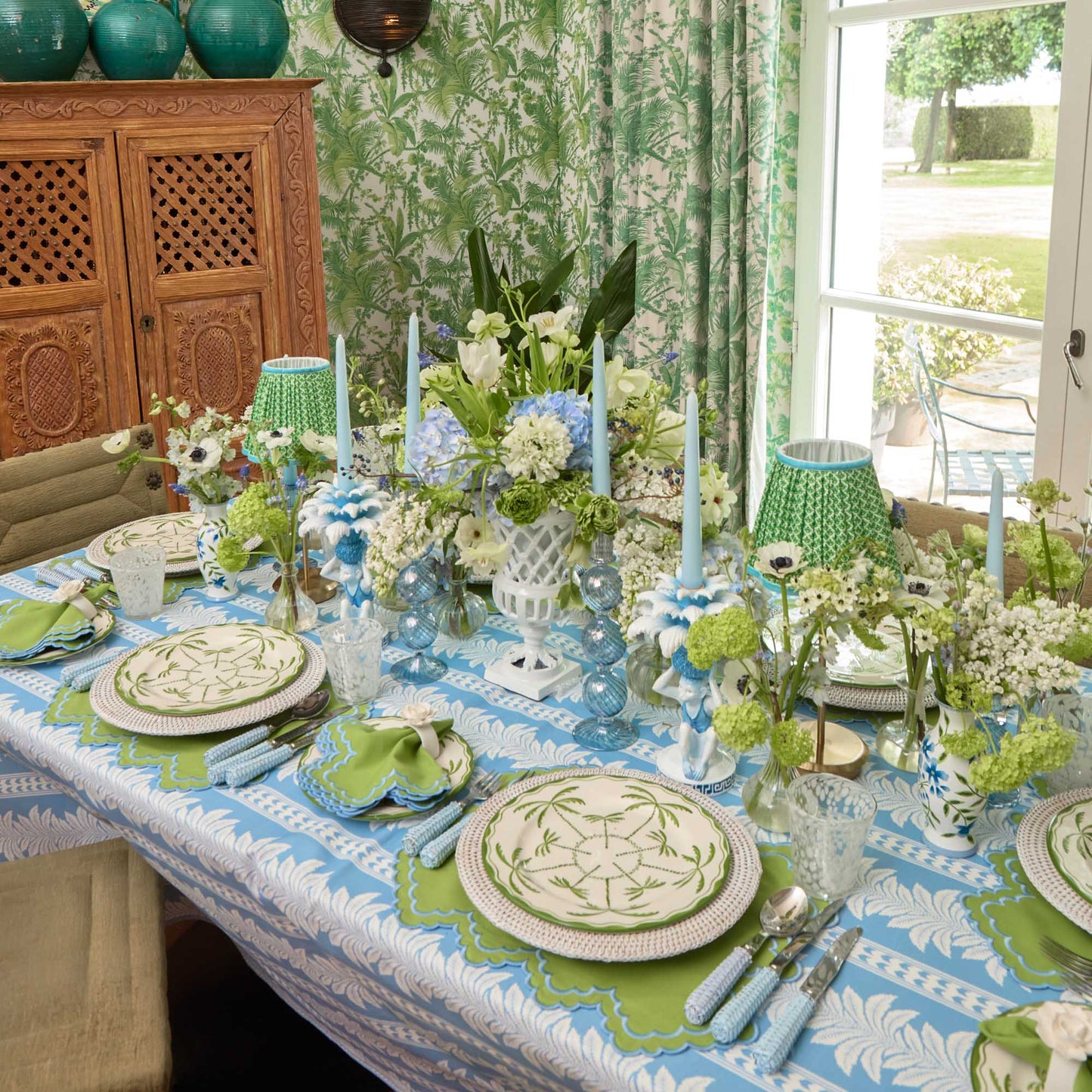 Tovagliette e tovaglioli Scarlett Green & Blue (set da 4)