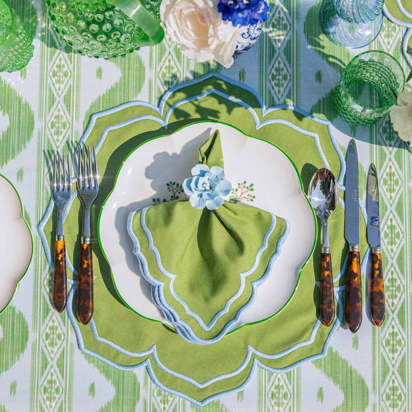 Anelli per tovaglioli Soft Blue Fiore (set da 4)