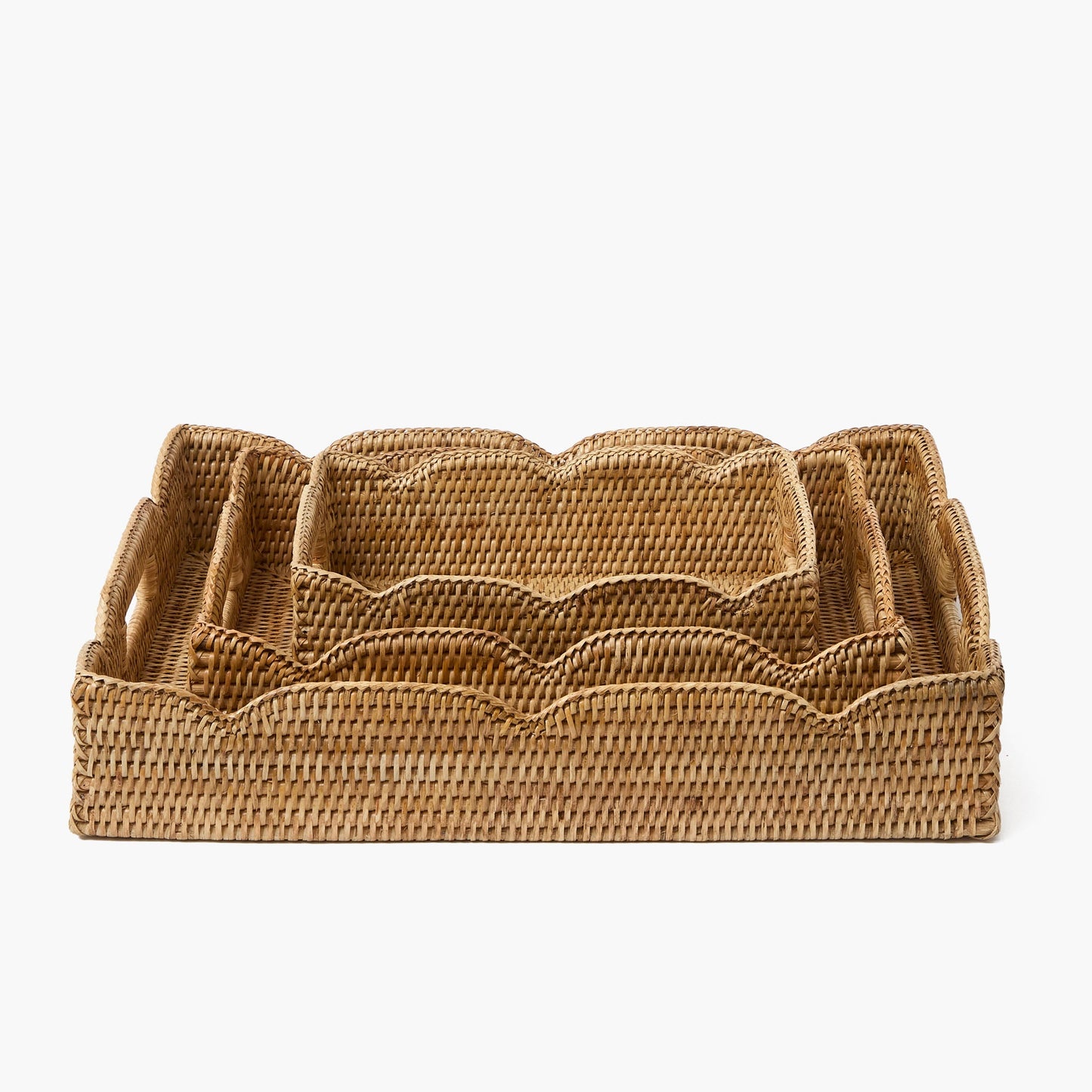 Vassoio grande in rattan naturale