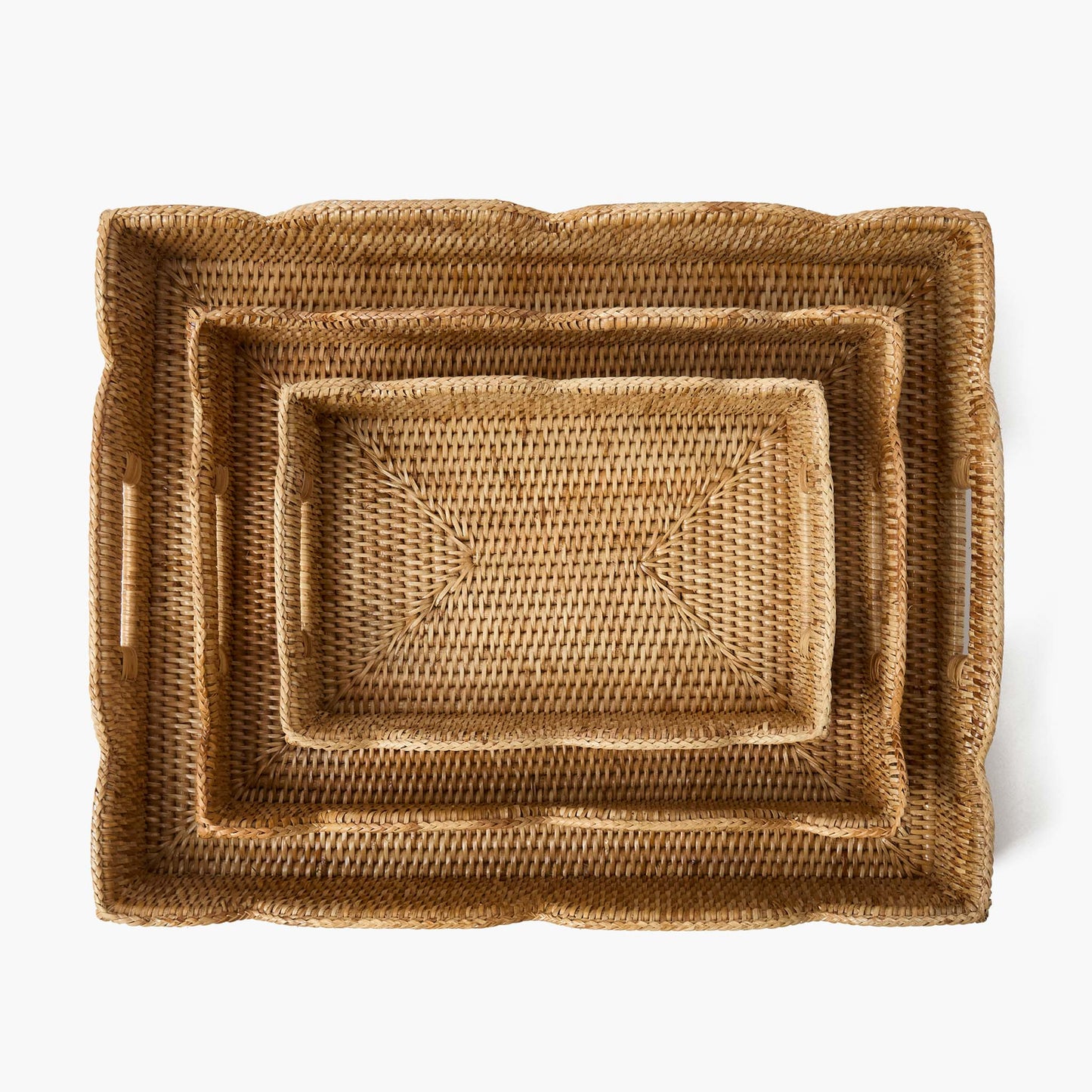 Vassoio grande in rattan naturale