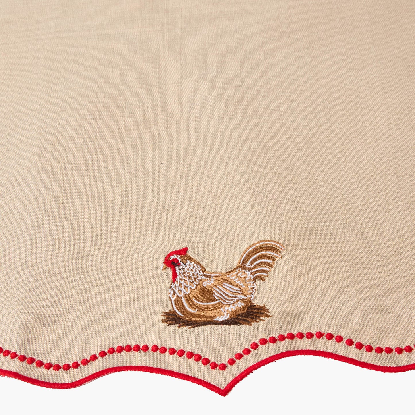 Tovagliette Eloise Putty e Red Linen e tovaglioli Henrietta Hen (set da 4)