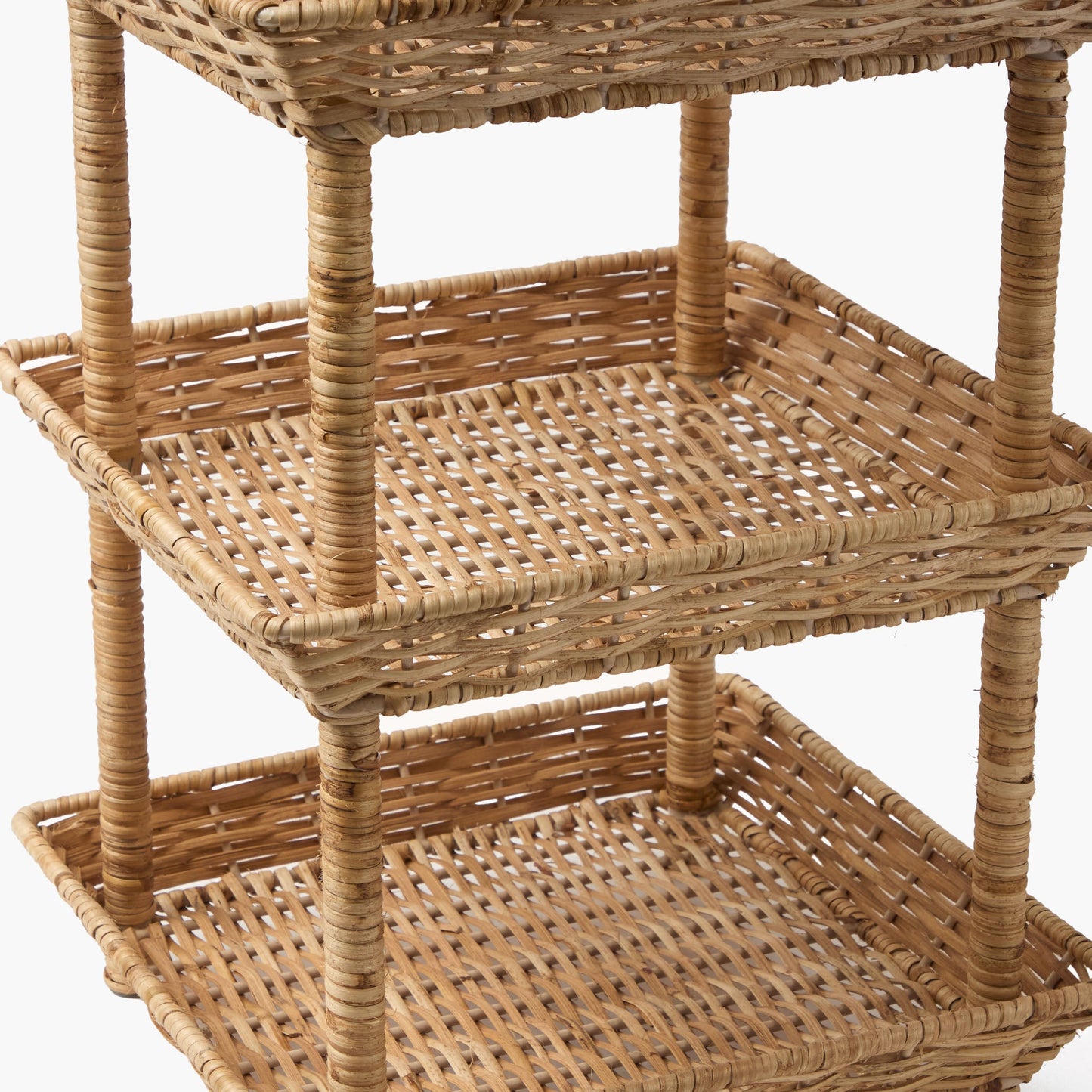 Supporto pagoda a tre livelli in rattan