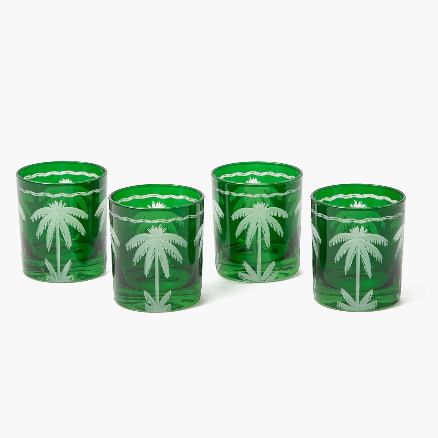 Bicchieri Emerald Palm Tree (set da 4)