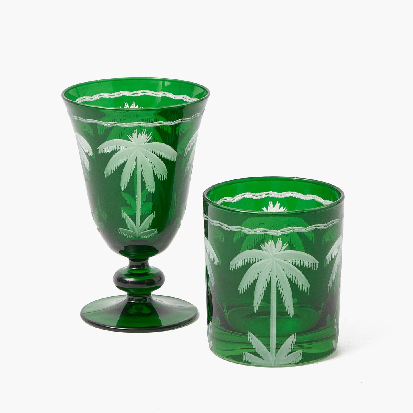 Bicchieri Emerald Palm Tree (set da 4)