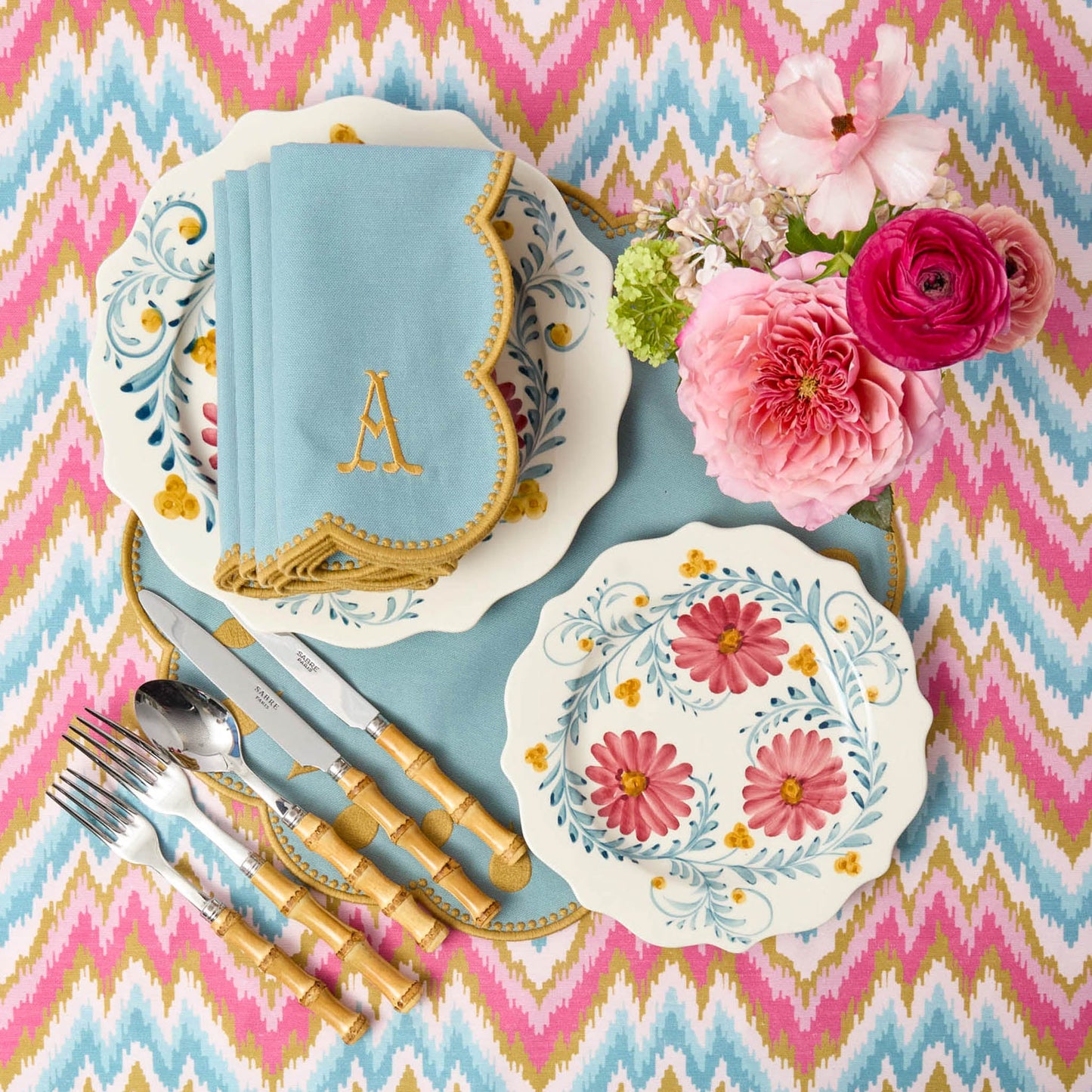 Tovagliette Bettina Blue & Caramel (set da 4)