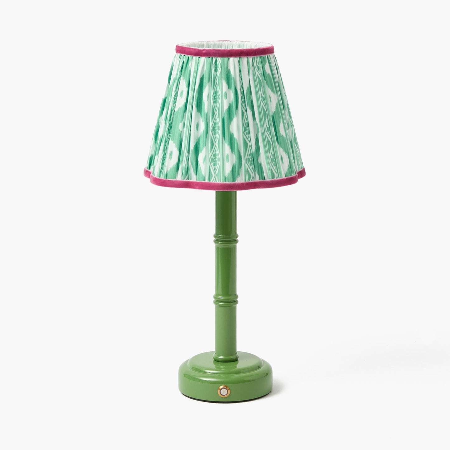 Paralume Ikat verde e lampone (18 cm)