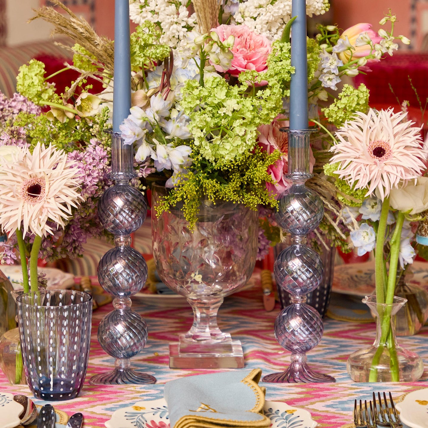 Set di candele Camille Azure (blu polvere)