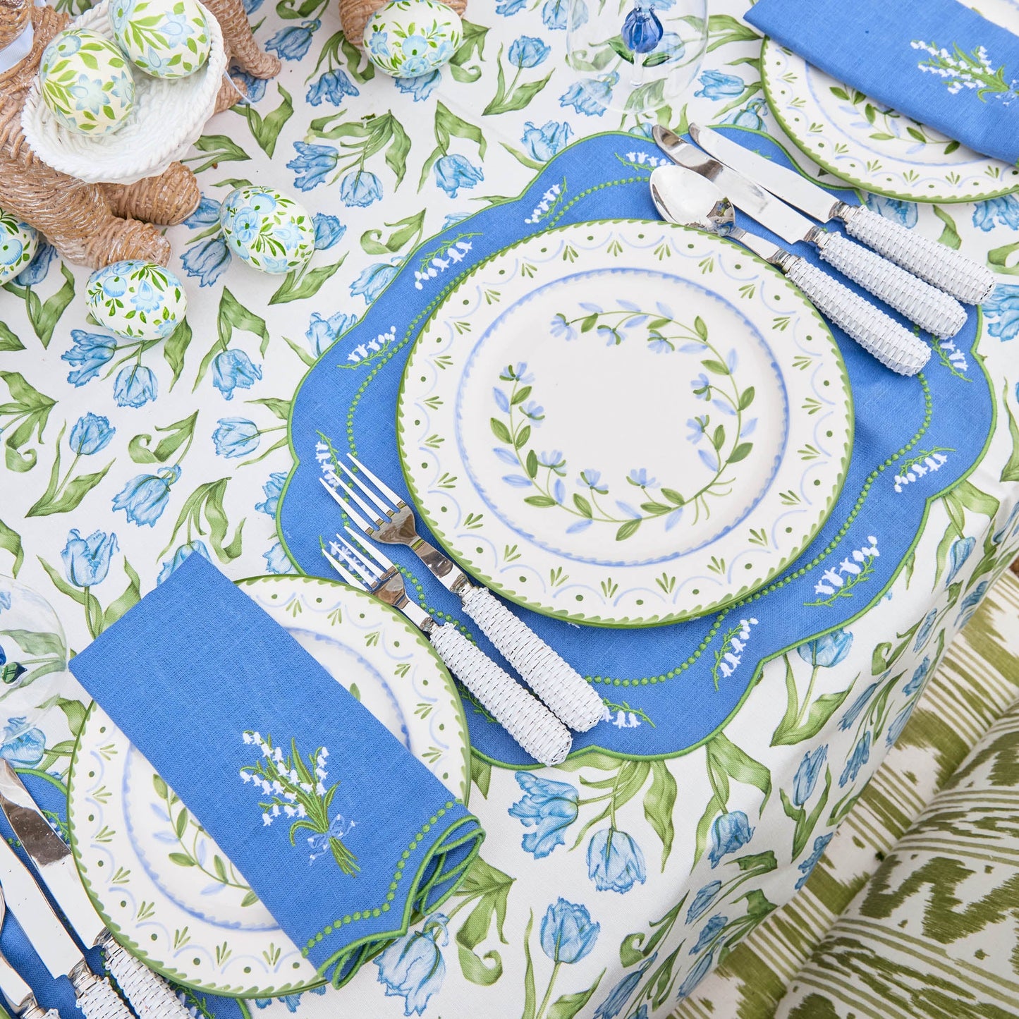Tovagliette in lino blu Lily of the Valley (set da 4)