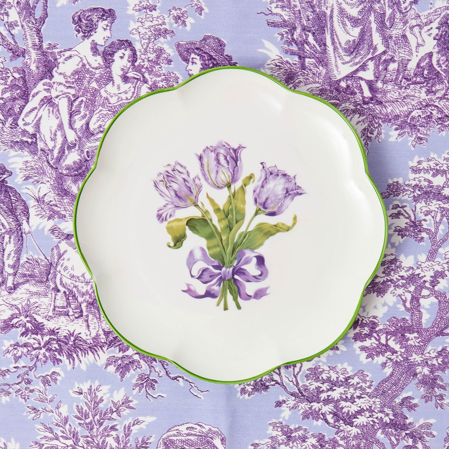 Piatto da portata a forma di tulipano viola