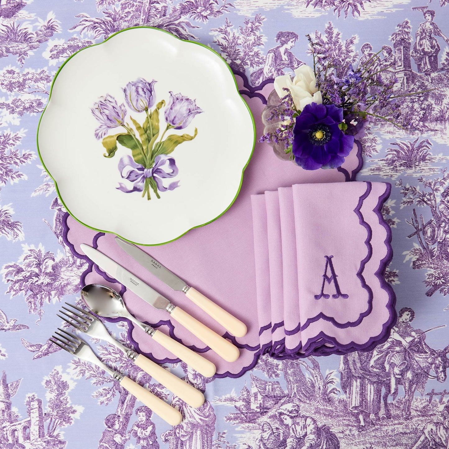 Piatti da portata Tulipano Viola (Set da 4)