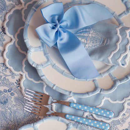Posate a pois blu (5 pezzi)