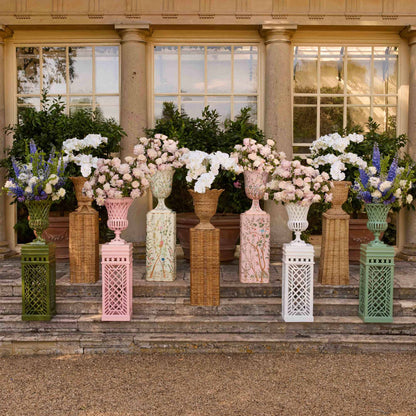 Urna in stile chinoiserie rosa Tole