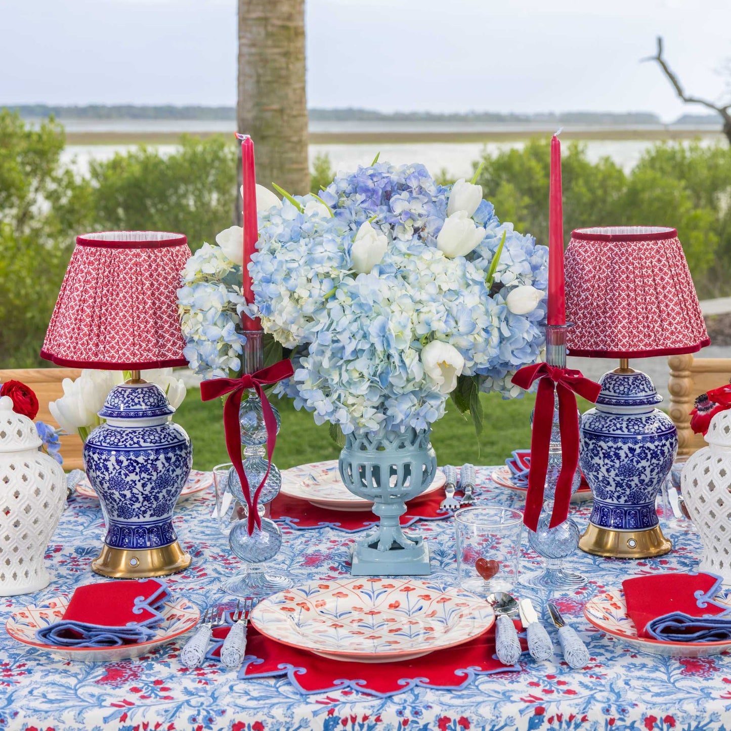 Tovagliette Angelina rosse e blu (set da 4)